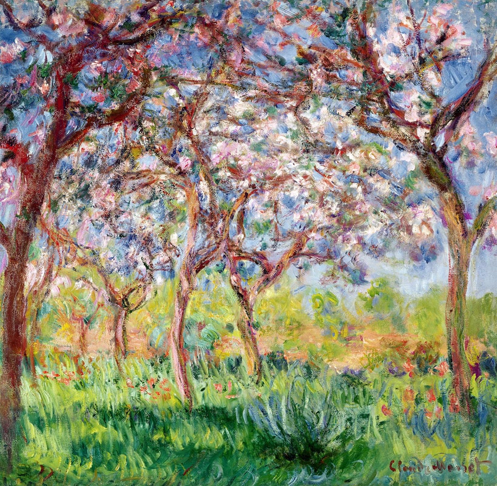POSTERIIk Famous Print Pop Art Wall Art Graffiti Printemps a Giverny by Claude Monet Art Prints for Home Decor 60x90cm