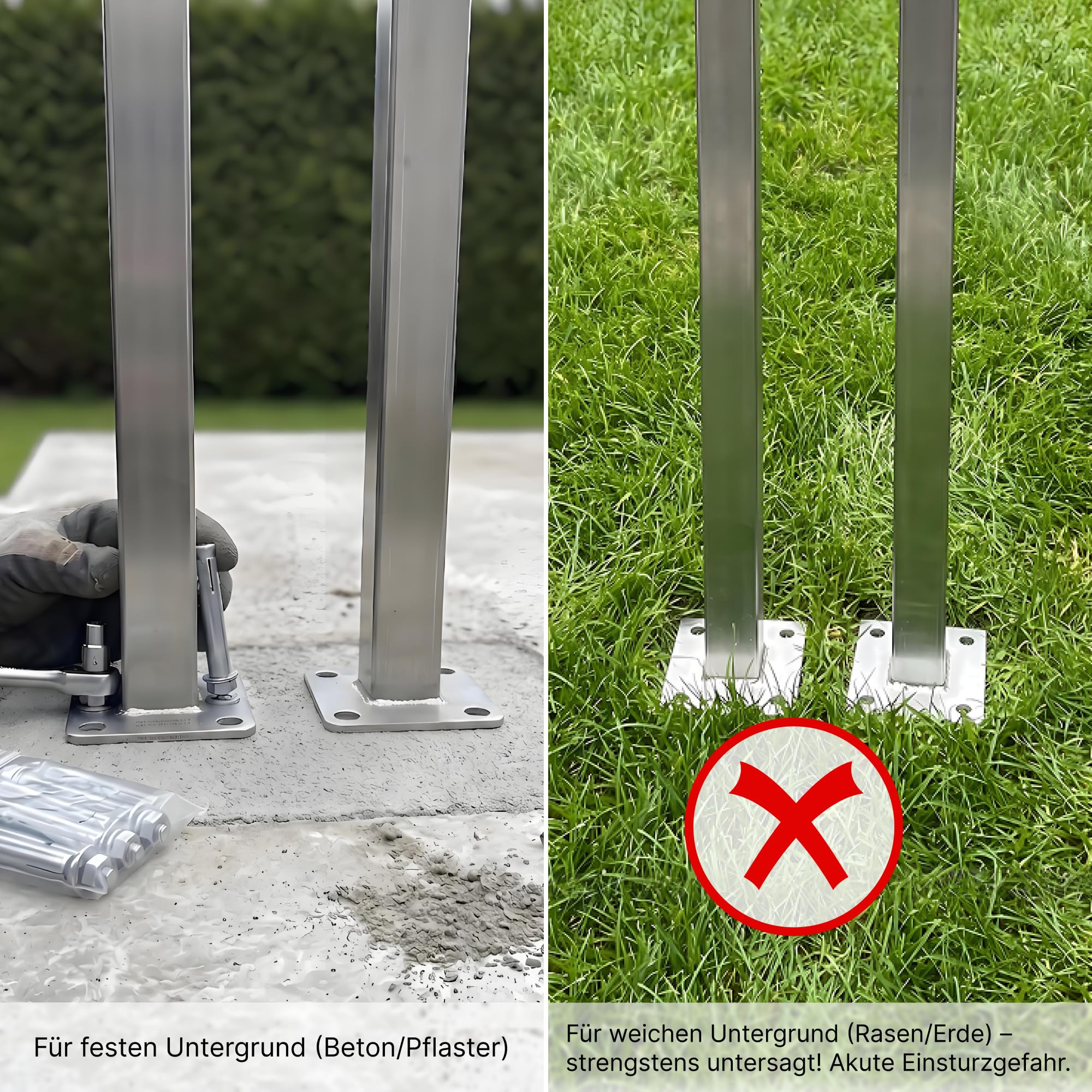 WPC Sichtschutzzaun Komplettset Anthrazit – Gartenzaun mit robusten 10x10 cm WPC Pfosten, Lamellenzaun, Windschutz, B 186-538 x H 185 cm (1-3 Einheiten)