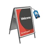 Dönges Plakathalter A-Schild Metall - Robuster Kundenstopper für DIN A1 Plakate - Wetterfest & Stabil - Ideal für Außenwerbung