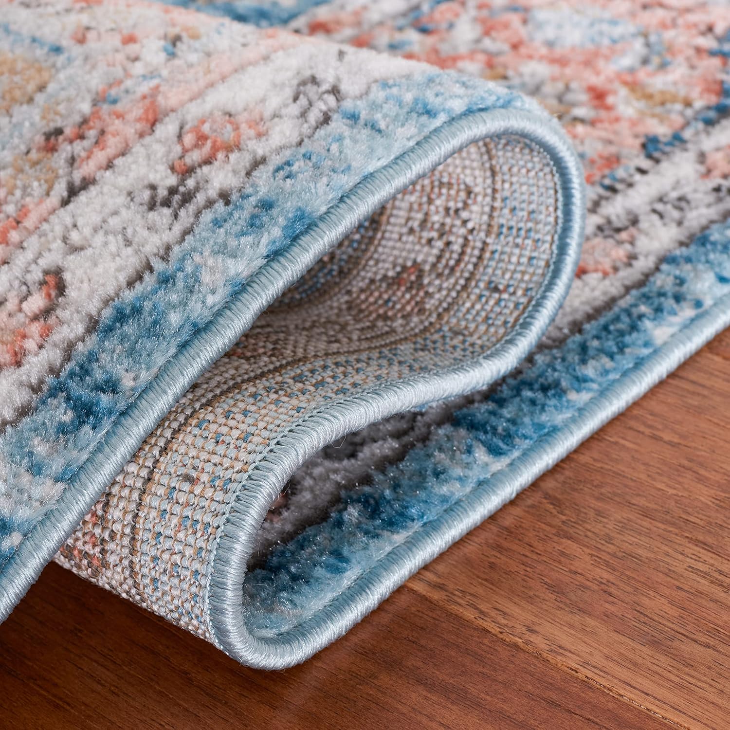 SAFAVIEH Shivan Collection 9' x 12' Blue / Red SHV797M Oriental Distressed Non-Shedding Living Room Bedroom Dining Home Office Area Rug