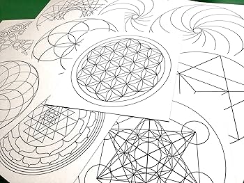Amazon.co.jp: 神聖幾何学模様 塗り絵用 10種類10枚セット