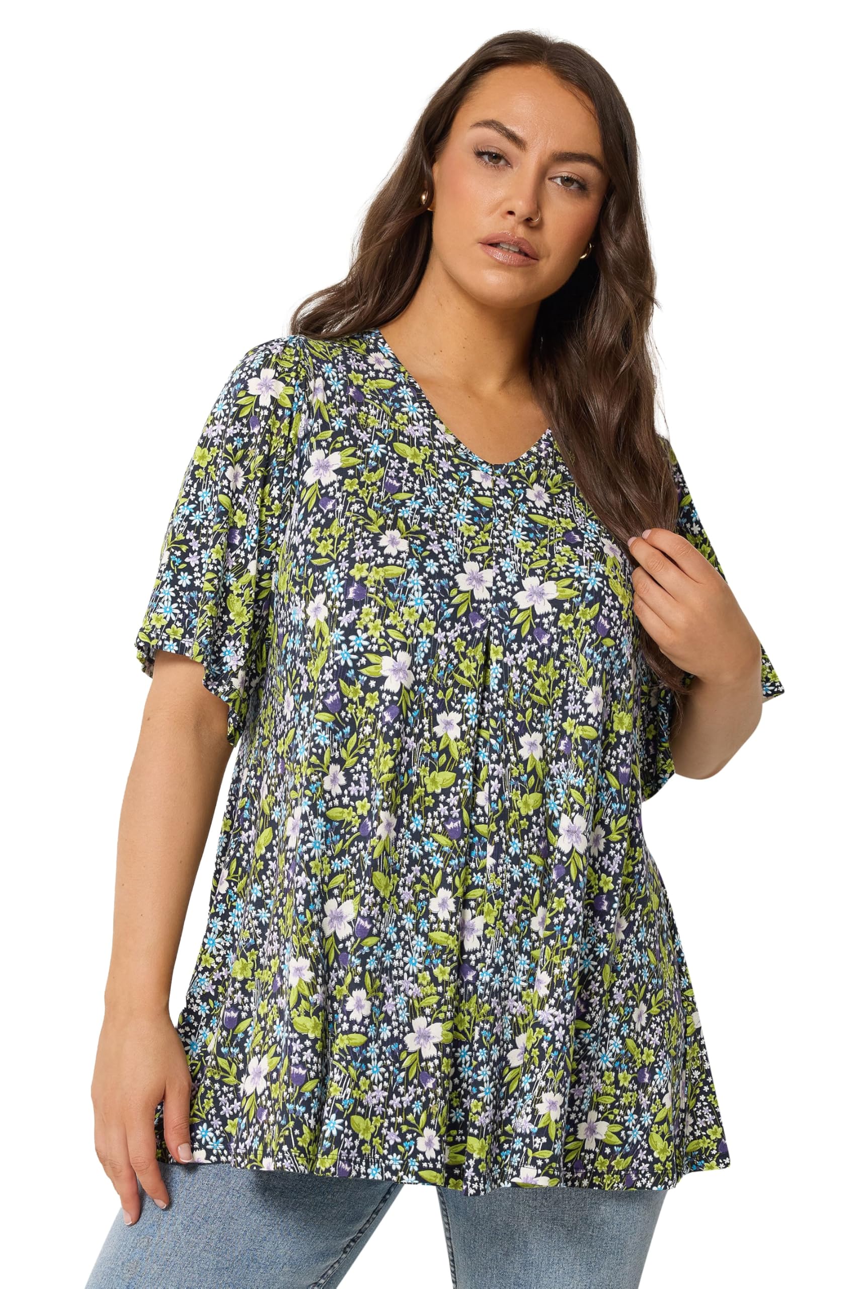 Yours Women's Pleat Front Top - Size 22-24