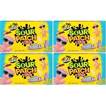 SOUR PATCH KIDS Tropical Soft & Chewy Candy, 3.5 oz Pack of 4