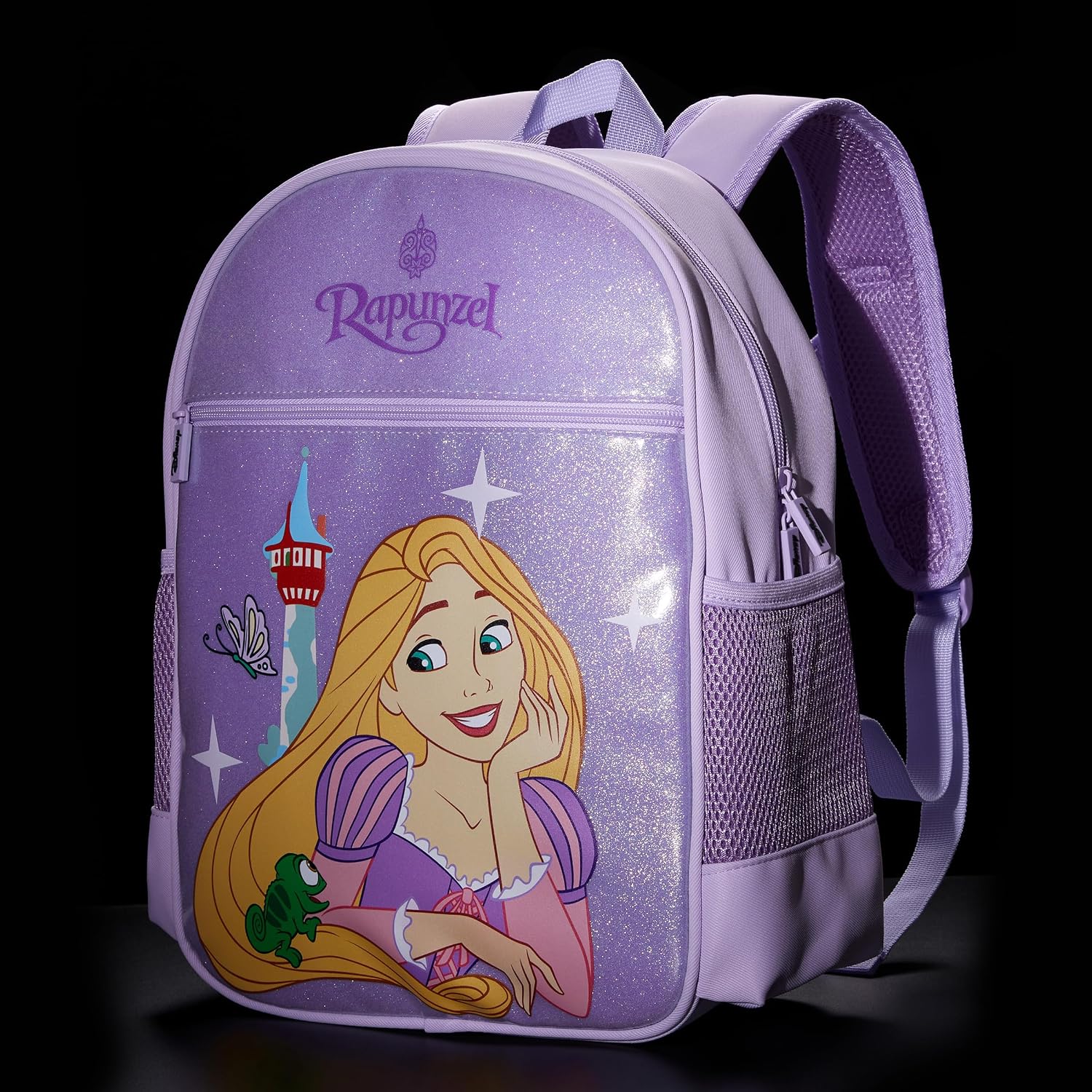 Disney Princess Rapunzel Toddler Backpack for Girls | Glitter Elementary Kindergarten Kids Bookbag | Medium 12L Preschool Daypack | Tangled