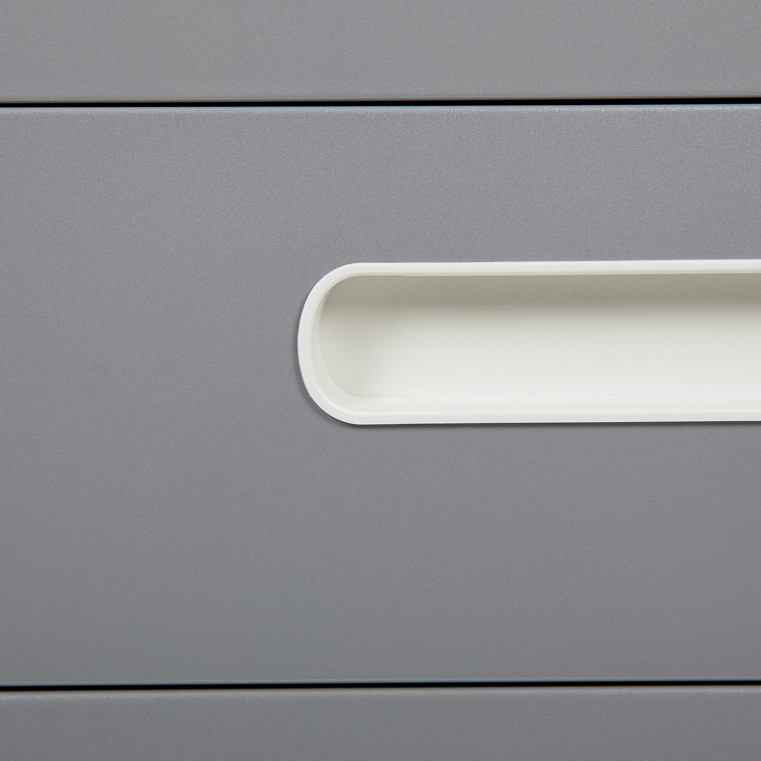 Flash Furniture WREN - Archivador ergonómico de 3 cajones con Mecanismo antibalancín, cajón Colgante para Bandeja Derecha y Cartas, Color Gris