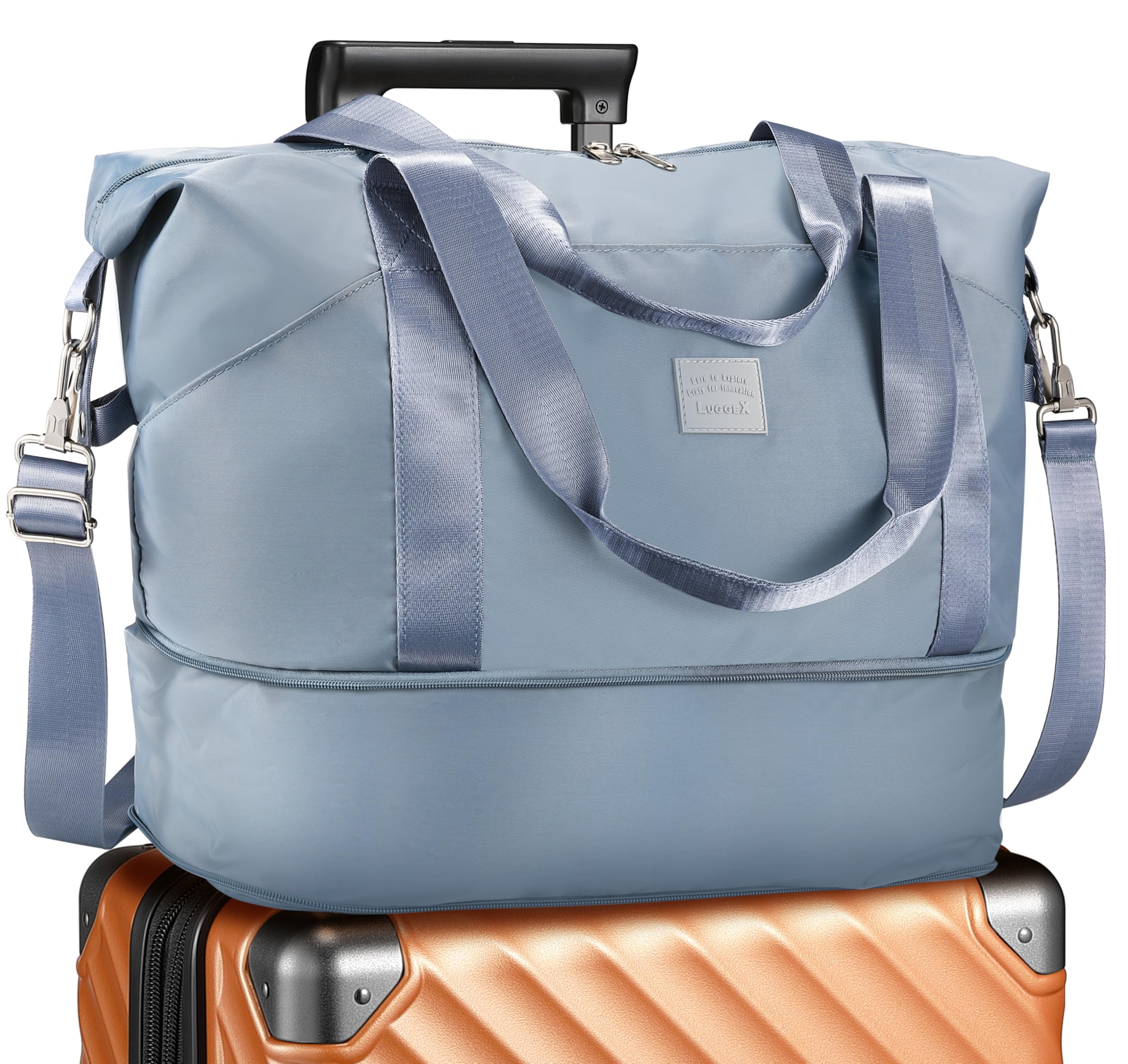 LUGGEX Travel Bags for Woman Expandable Weekender Carry On Bag Overnight Tote Bag for Sport Gym Hospital 11