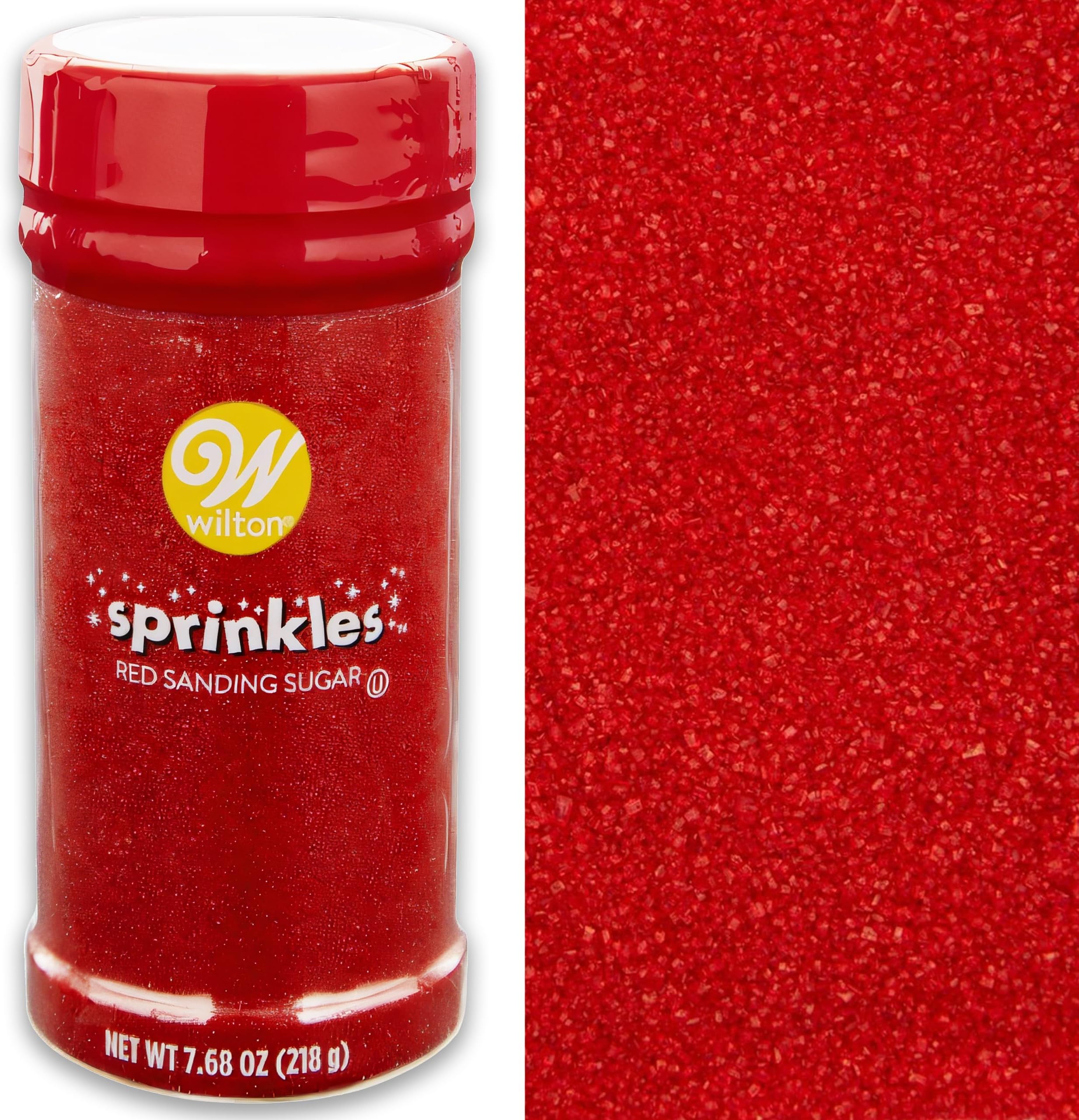 Red Sanding Sugar Sprinkles, Sparkling Sprinkles Sugar Crystals for baking and Cookie Decorating, Cupcakes, Icing, Kosher Sprinkles 7.76 oz