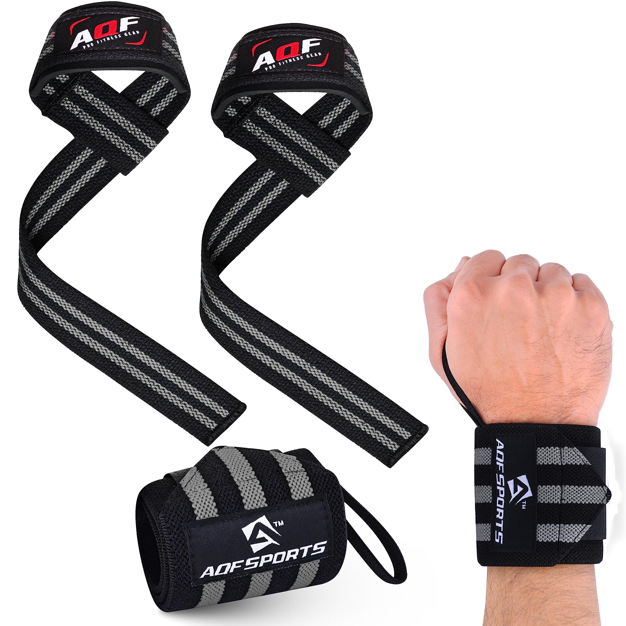 Sangles De Poignet Musculation - Lot De 2 - Réglables Scratch - Pour Deadlift, Traction, Haltérophilie