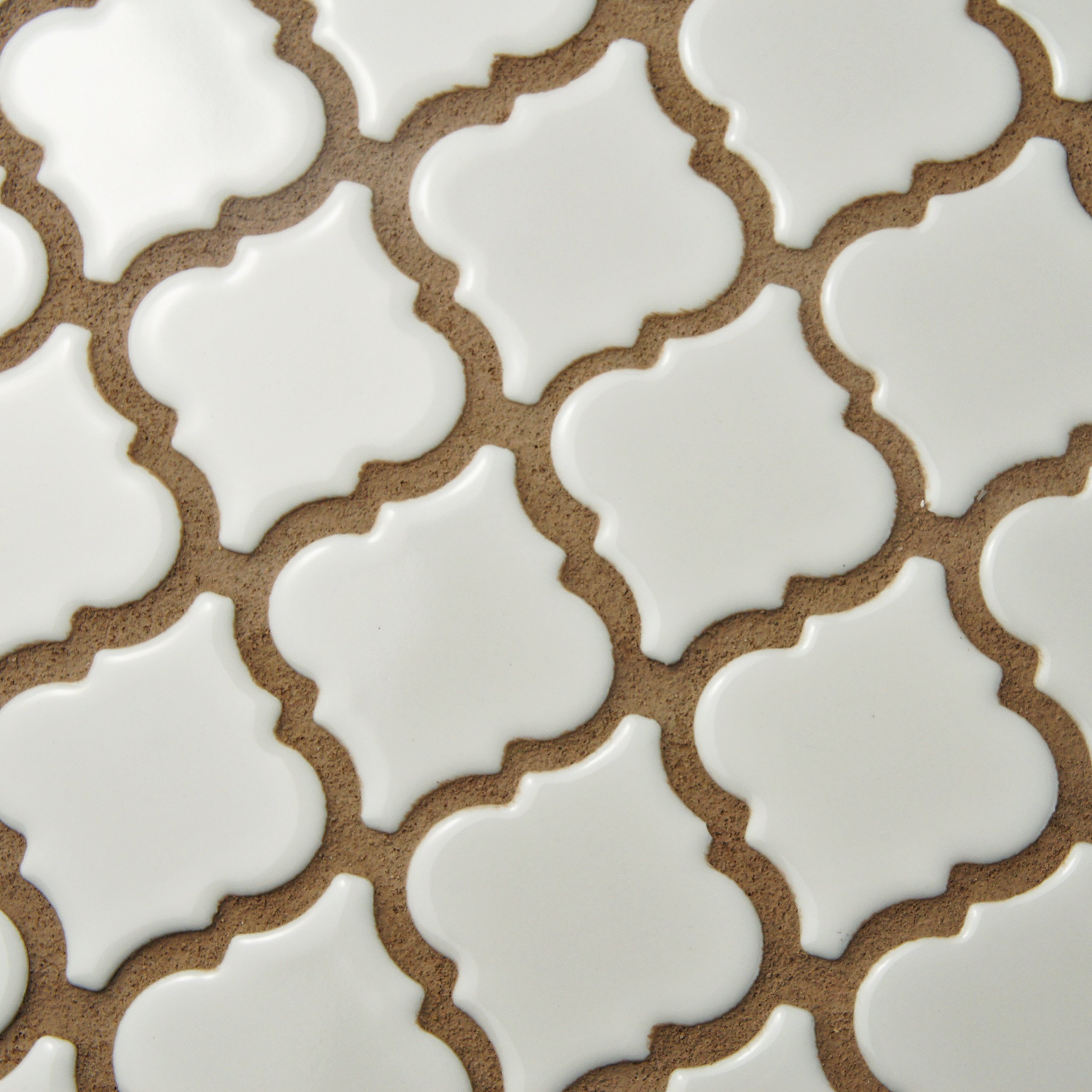 Merola Tile Hudson Tangier - Azulejo de porcelana blanca brillante de 12-3/8 x 12-3/8 pulgadas