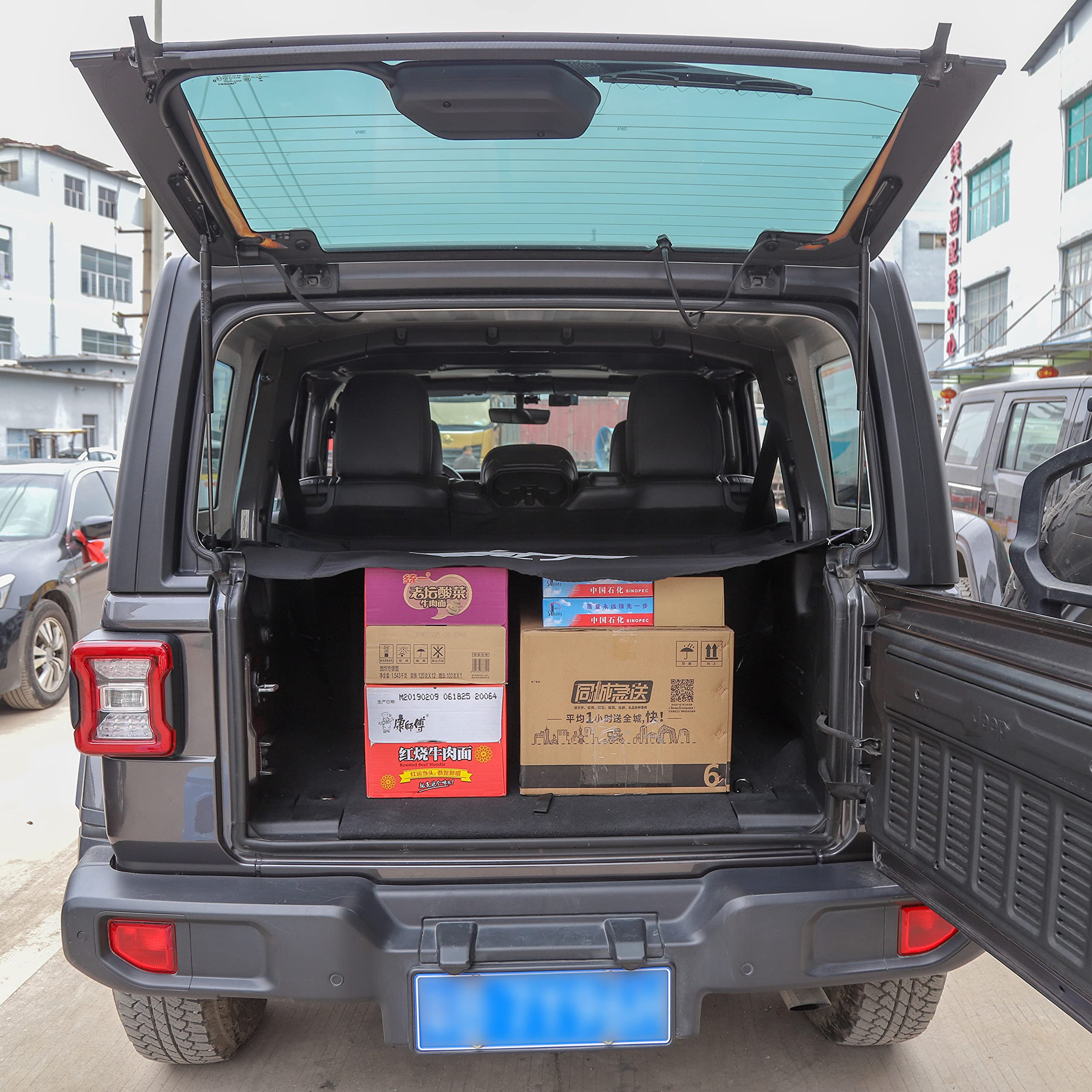 Amazon | SQQP ジープ・ラングラー 専用 テールボックスカーテン 車用