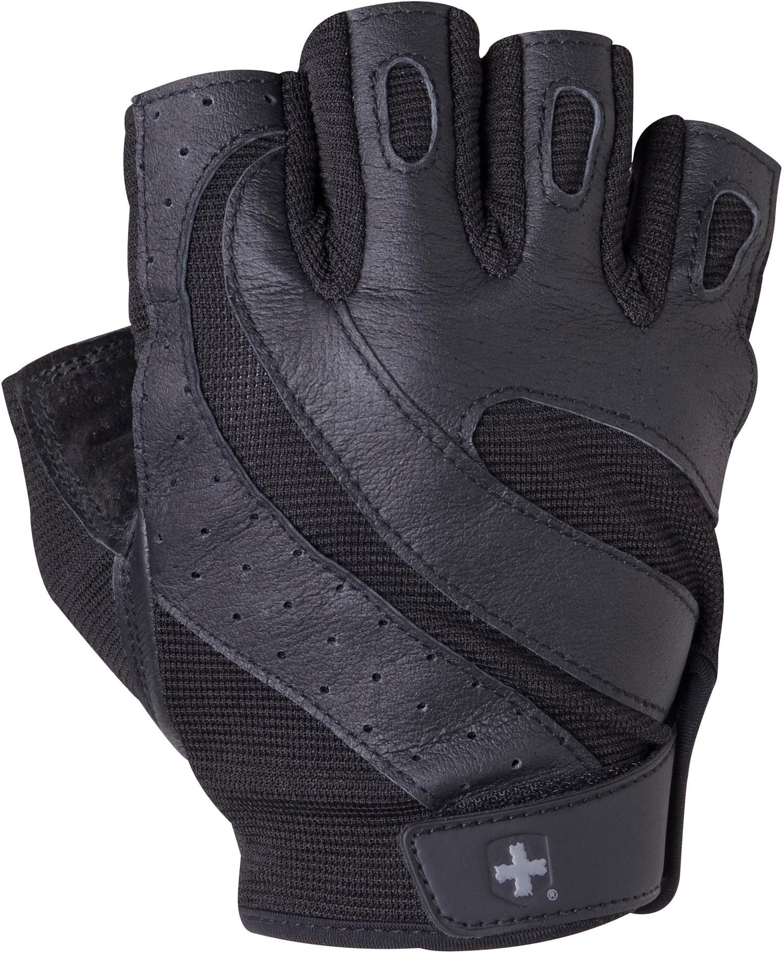Harbinger Pro Non-Wristwrap Vented Wash & Dry Glove with Padded Leather Palm (Old Style)
