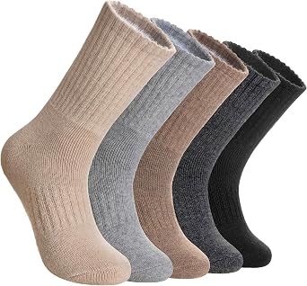 DoSmart Womens Merino Wool Hiking Socks Thermal Warm Walking Boot Winter Crew Cushion Work Socks 5 Pairs