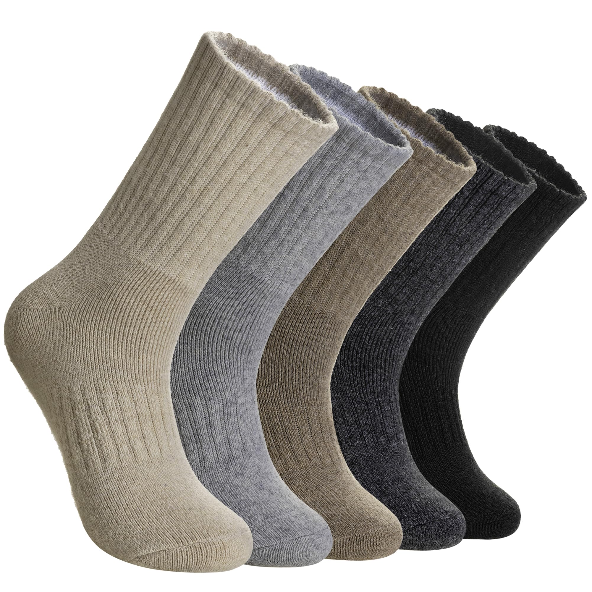 DoSmart Womens Merino Wool Hiking Socks Thermal Warm Walking Boot Winter Crew Cushion Work Socks 5 Pairs