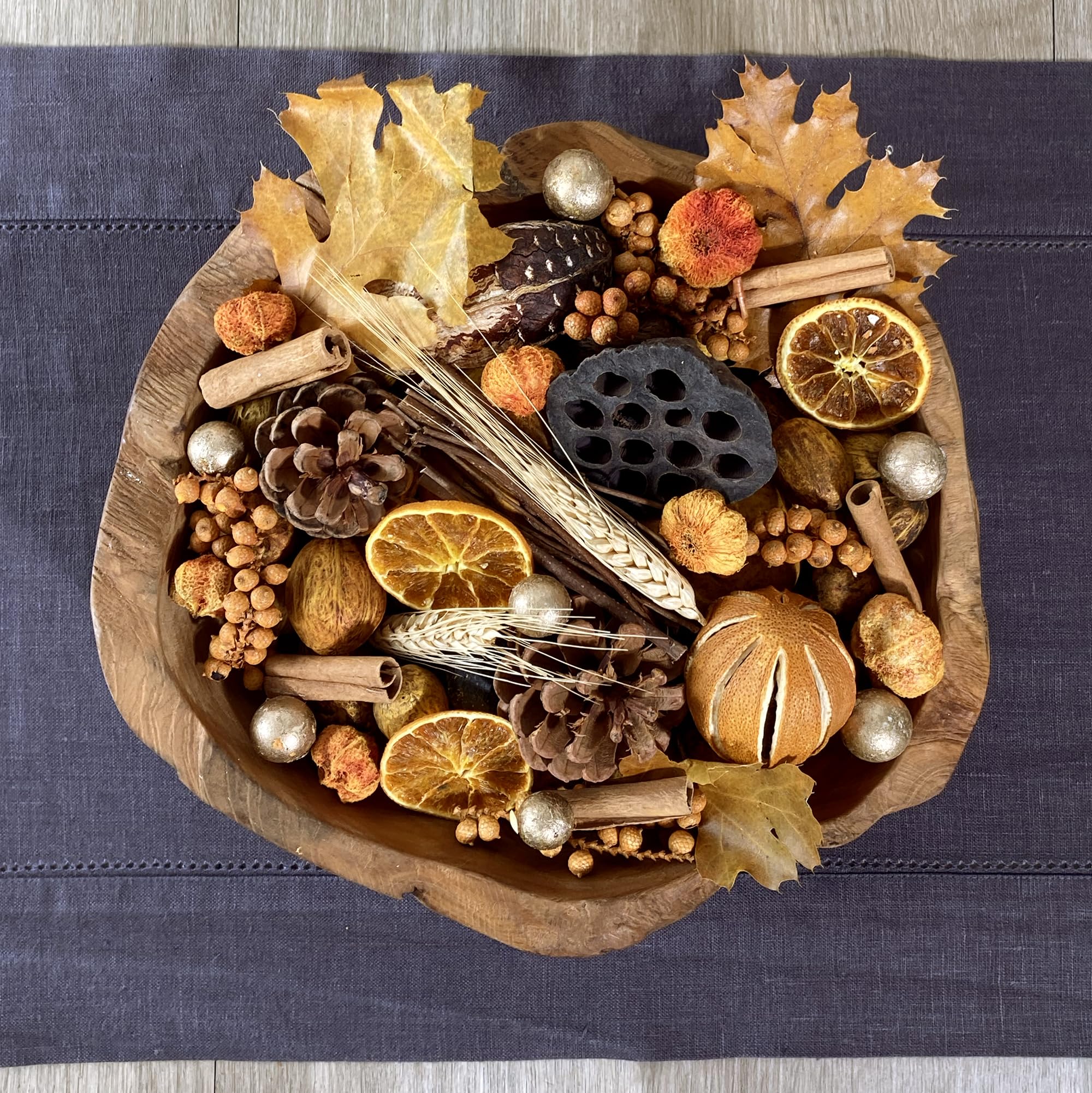 ANDALUCA Jarrón decorativo y relleno de cuenco con fragancia de cosecha de otoño, para decoración del hogar (cosecha de otoño)