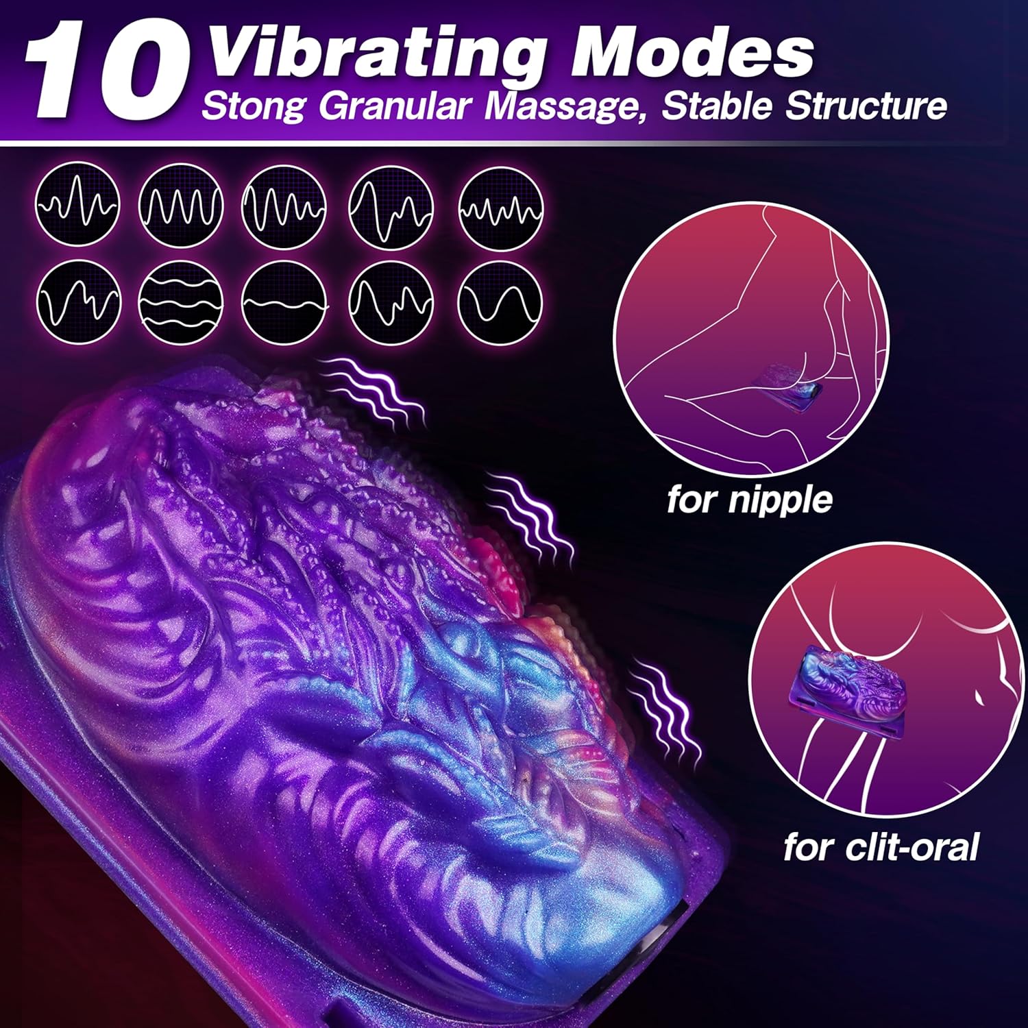 Grinder Sex Toy Sit and Ride Vibrator - Leyuto Riding Vibrator Female Clit Stimulator with 10 Modes, Strap On Monster Vibrating Panties Saddle Vibrators, Adult Sex Toy for Women Lesbian Couples