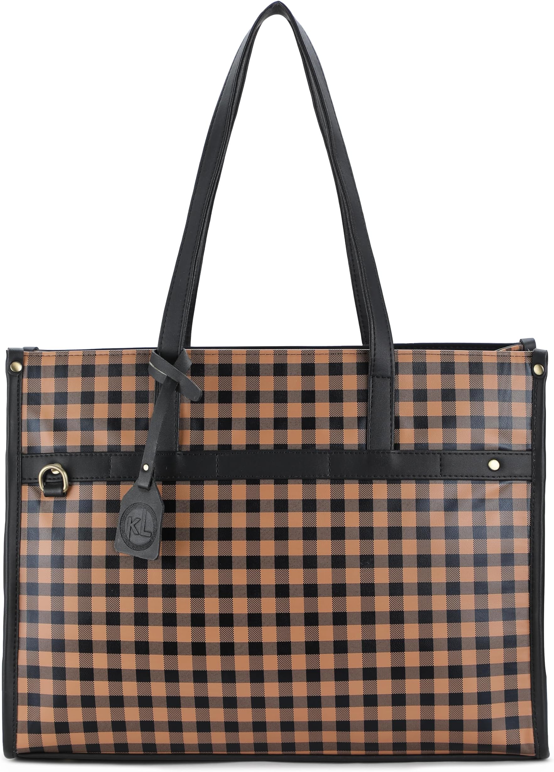 K London Stylish Women's Office Bag - Vegan Leather Laptop Tote for Professional & Casual Work Use | Spacious, Durable and Elegant Shoulder bag | Handbag | 15.6 inch Laptop(2306_P)