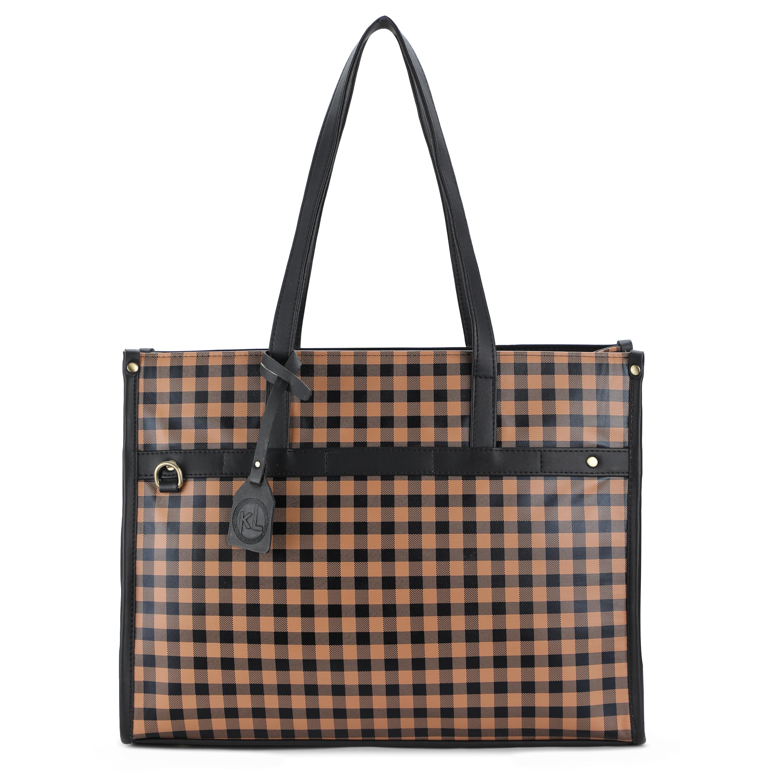 Stylish Women's Office Bag - Vegan Leather Laptop Tote for Professional & Casual Work Use | Spacious, Durable and Elegant Shoulder bag | Handbag | 15.6 inch Laptop(2306_P)