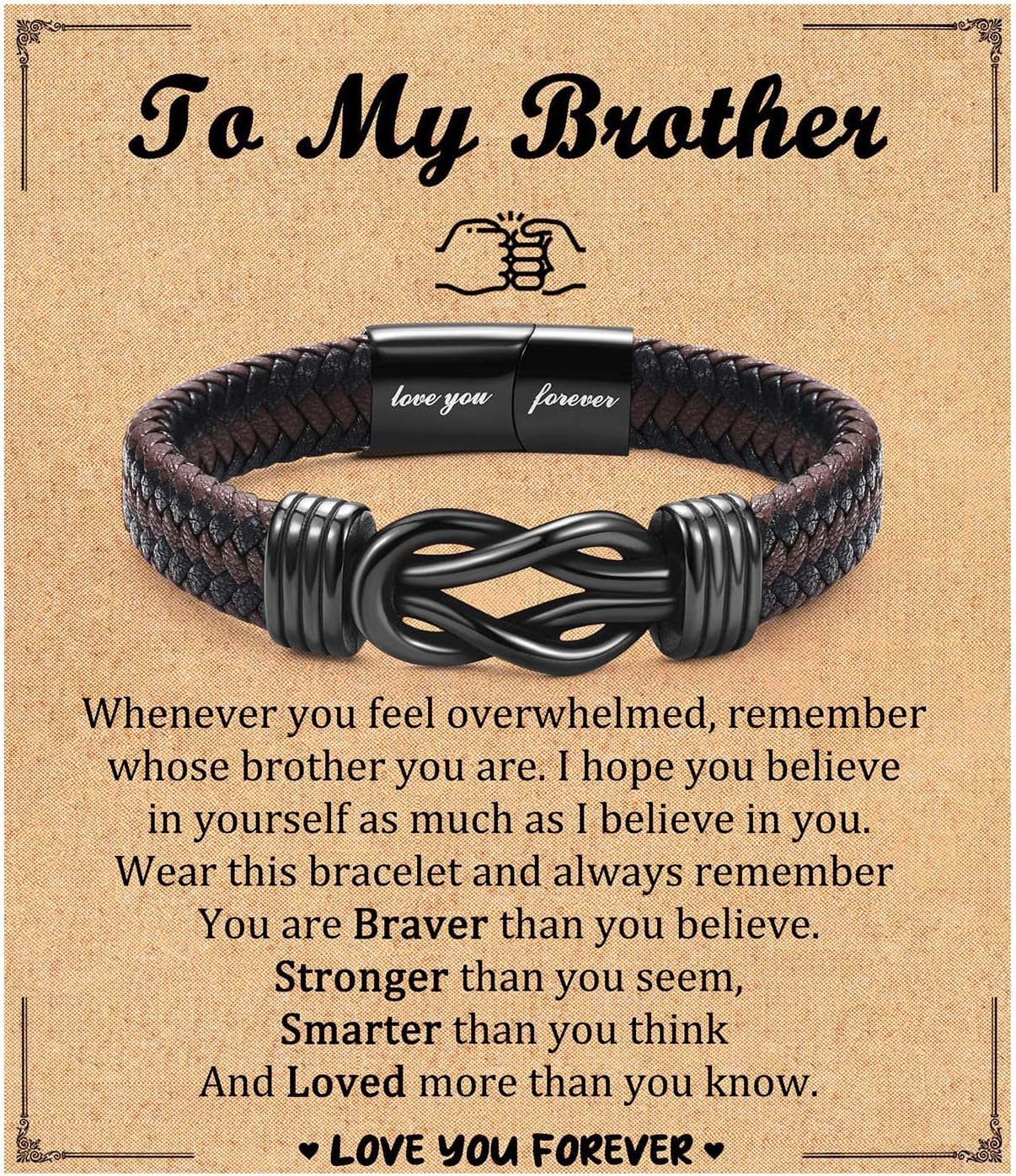 Birthday Gifts for Son Dad New Dad Boyfriend Brother Boys, Leather Bracelet Gifts for Men Him on Valentines Day Father's Day Christmas