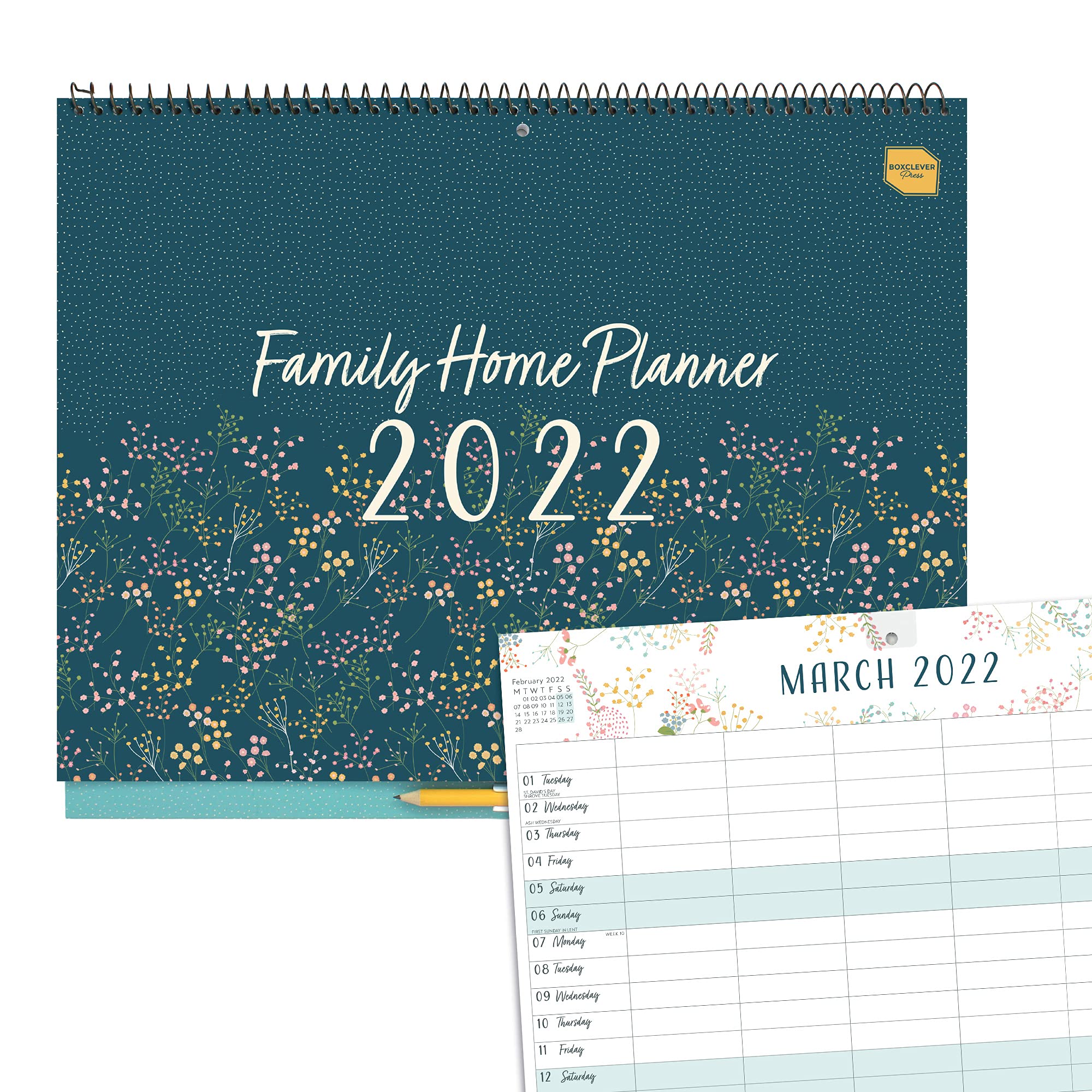 Boxclever Press Family Home Planner. Family Calendar 2022 Starts Now