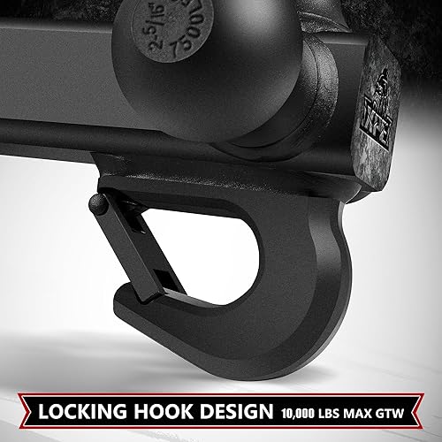 Miniatura 3 de Enganche de remolque tri bola con gancho, se adapta a receptor de enganche de 2", 1-78", bolas de 2" y 2-516" con acabado negro mate, seguro con