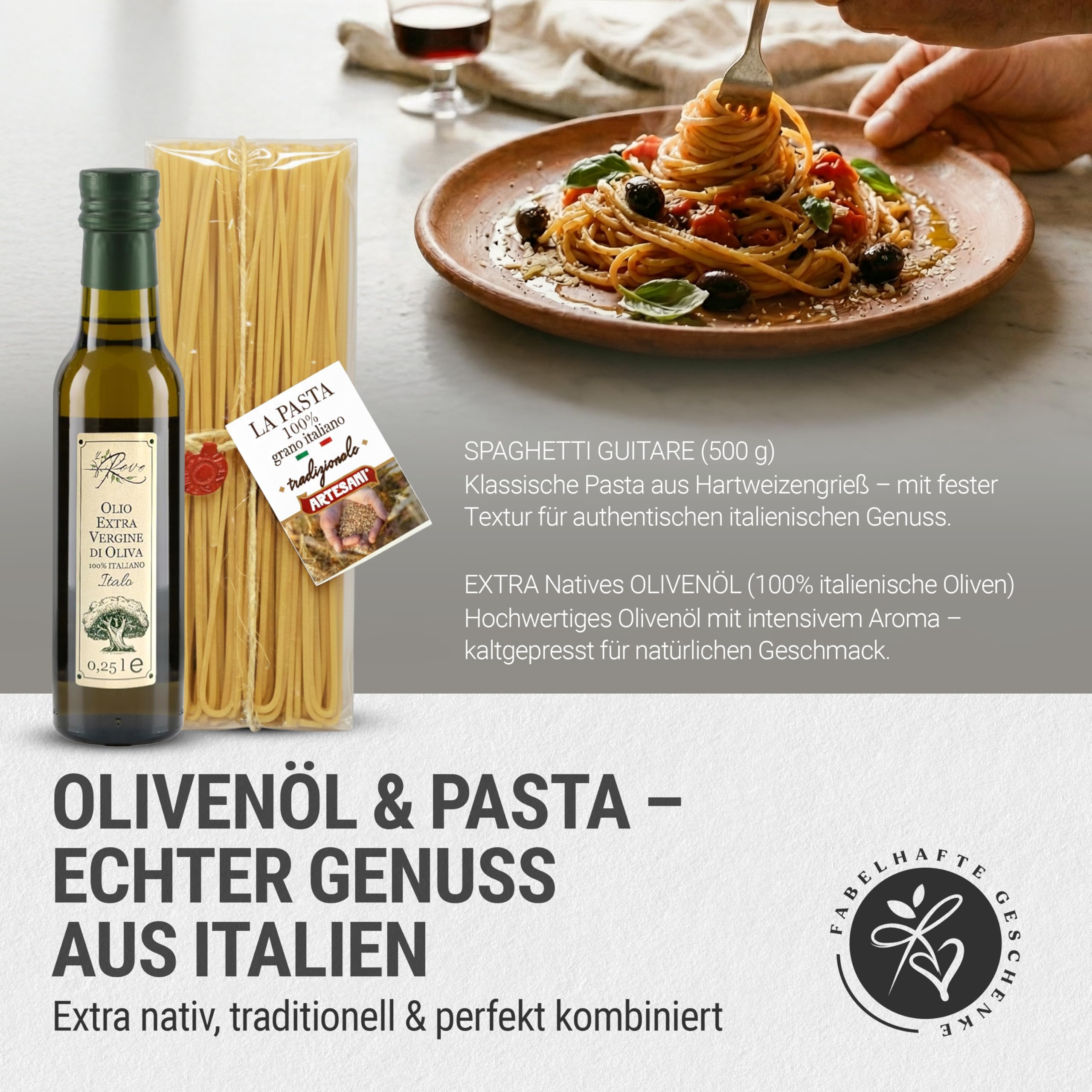 Pasta Vibes – italienischer Präsentkorb für Männer & Frauen | Pasta-Geschenkset für Männer & Frauen | Feinkost-Geschenkidee zum Geburtstag, Weihnachten, Date Night ("Vielen Dank" Banderole)
