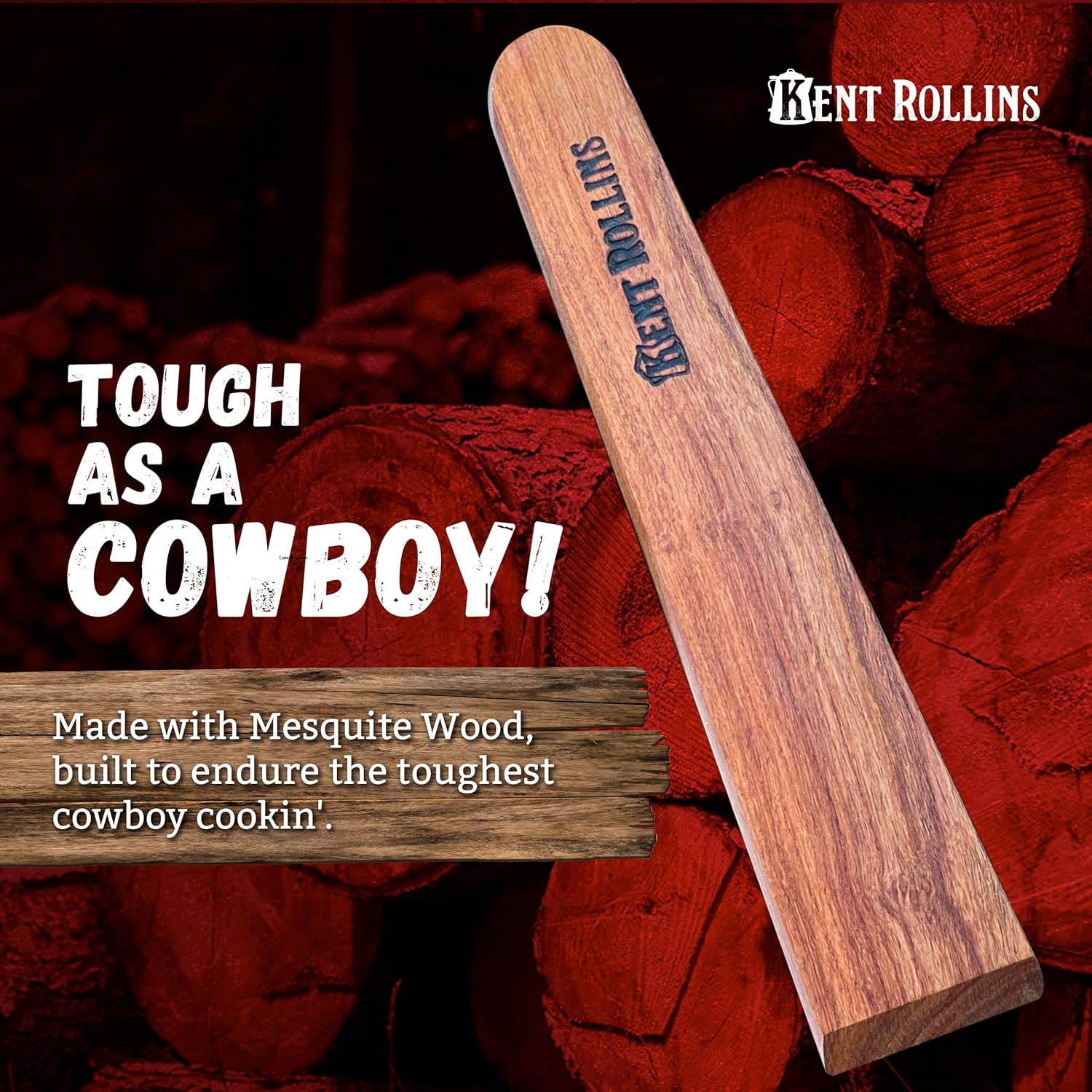 Mesquite Wood Cast Iron Spatula - Kent Rollins Wooden Spatula for Cooking - Perfect for Cast Iron, Steel Cookware, Non-Stick Cookware - Handmade in Texas, USA - 11.5" Long, 2" Wide - Image 5