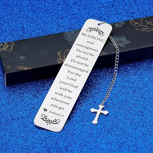 Miniatura 5 de Marcapáginas con versículo bíblico con colgante de cruz, regalos religiosos cristianos para mujeres, hombres y niños, regalos de confirmación para