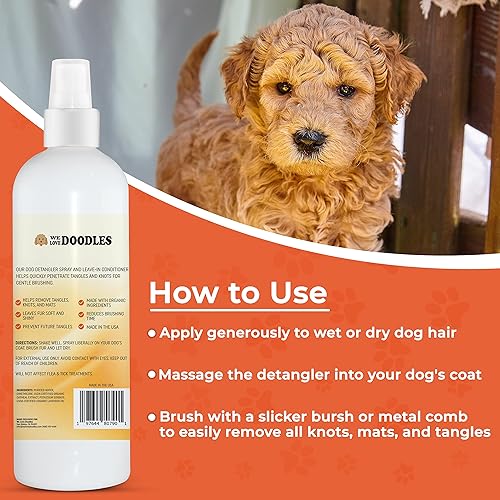 Miniatura 5 de We Love Doodles Spray desenredante para perros, acondicionador sin enjuague para perros, espray desenredante para perros, espray desenredante para