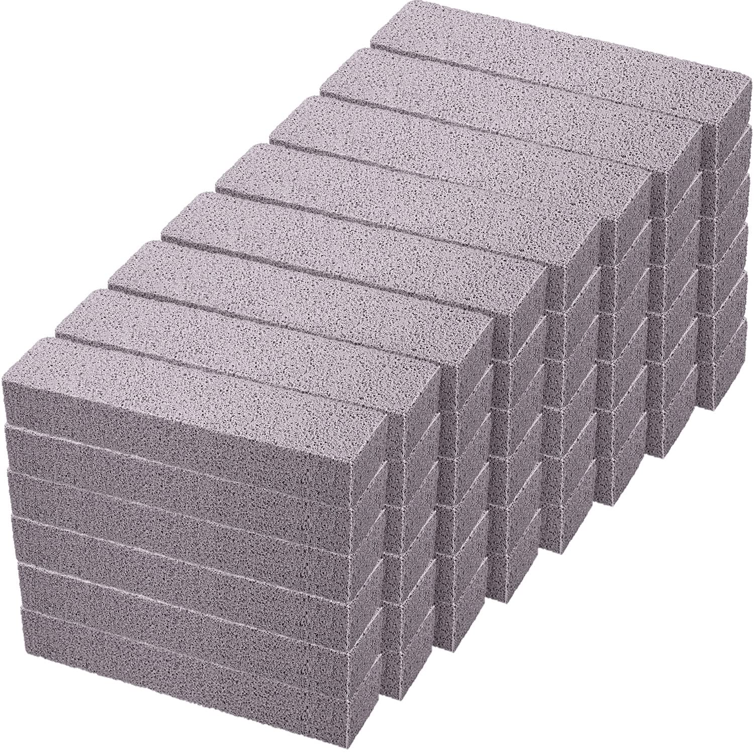 Pumice Sticks Pumice Scouring Pad for Cleaning, Grey Pumice Stick Cleaner for Removing Toilet Bowl Ring, Bath, Household, Kitchen, Spa, Pool, Household Cleaning, 5.9 x 1.4 x 0.9 Inch (48 Packs)