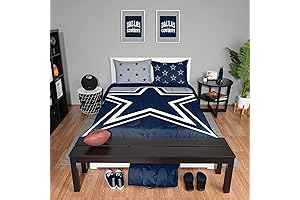 FOCO NFL Team Logo Bedding Comforter Queen Size NFL Dallas Cowboys 3-Piece Set