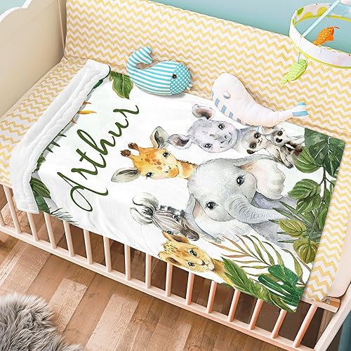 Miniatura 5 de J&SBGFT Manta personalizada con el nombre del bebé para niños, manta de recepción personalizada para bebé, decoración para cochecito y cuna, manta