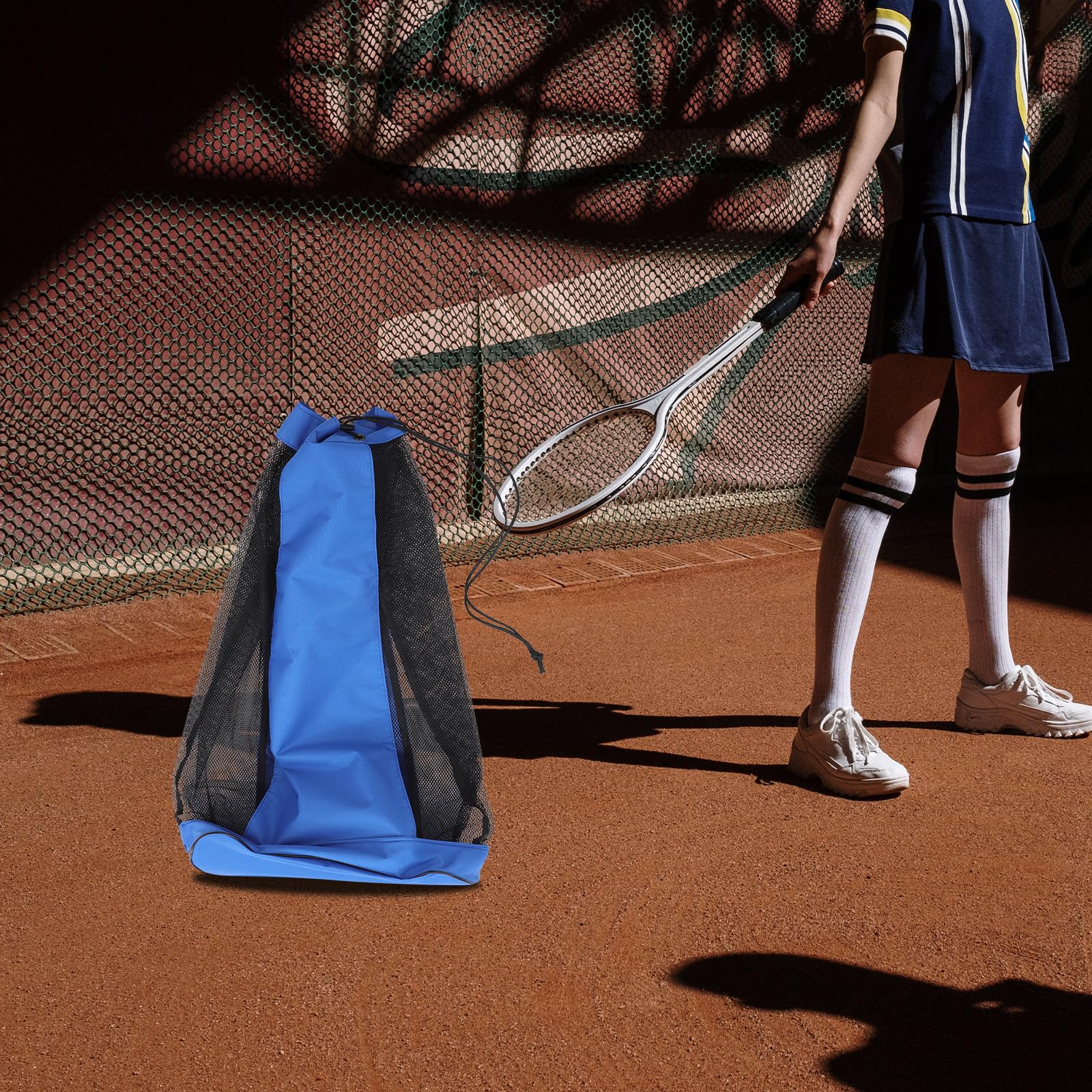 KOMBIUDA Borsa da Calcio a Rete Coulisse Resistente, Sacca Porta Attrezzatura Sportiva Ventilata Tracolla Singola per Palloni da Basket, Baseball e Nuoto, per Allenamento e Palestra