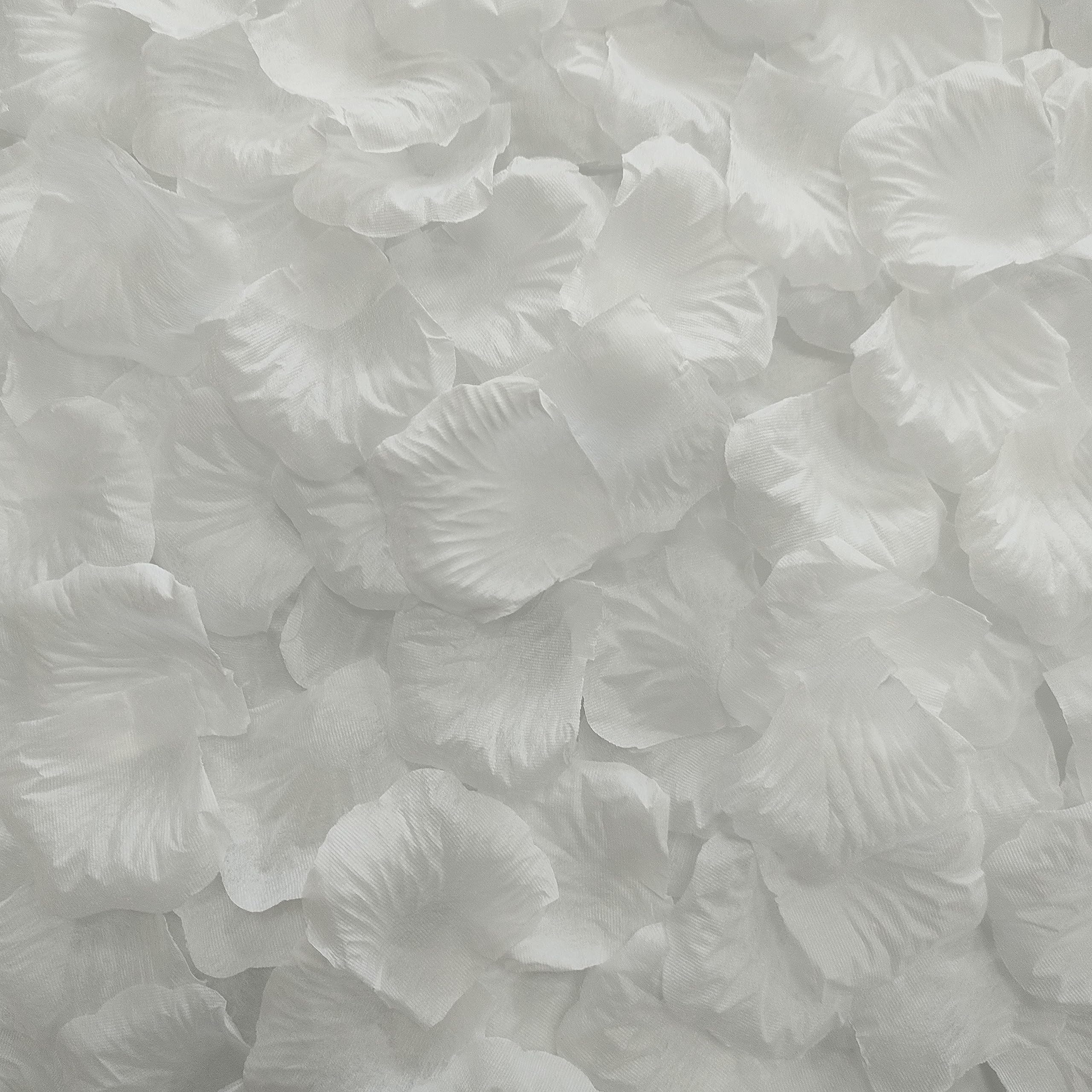 ARTIFIPLANT 1500 PCS Separated White Rose Petals for Weddings, White Silk Flower Petals for Valentine's Day Decorations,Rose Petals for Romantic Night