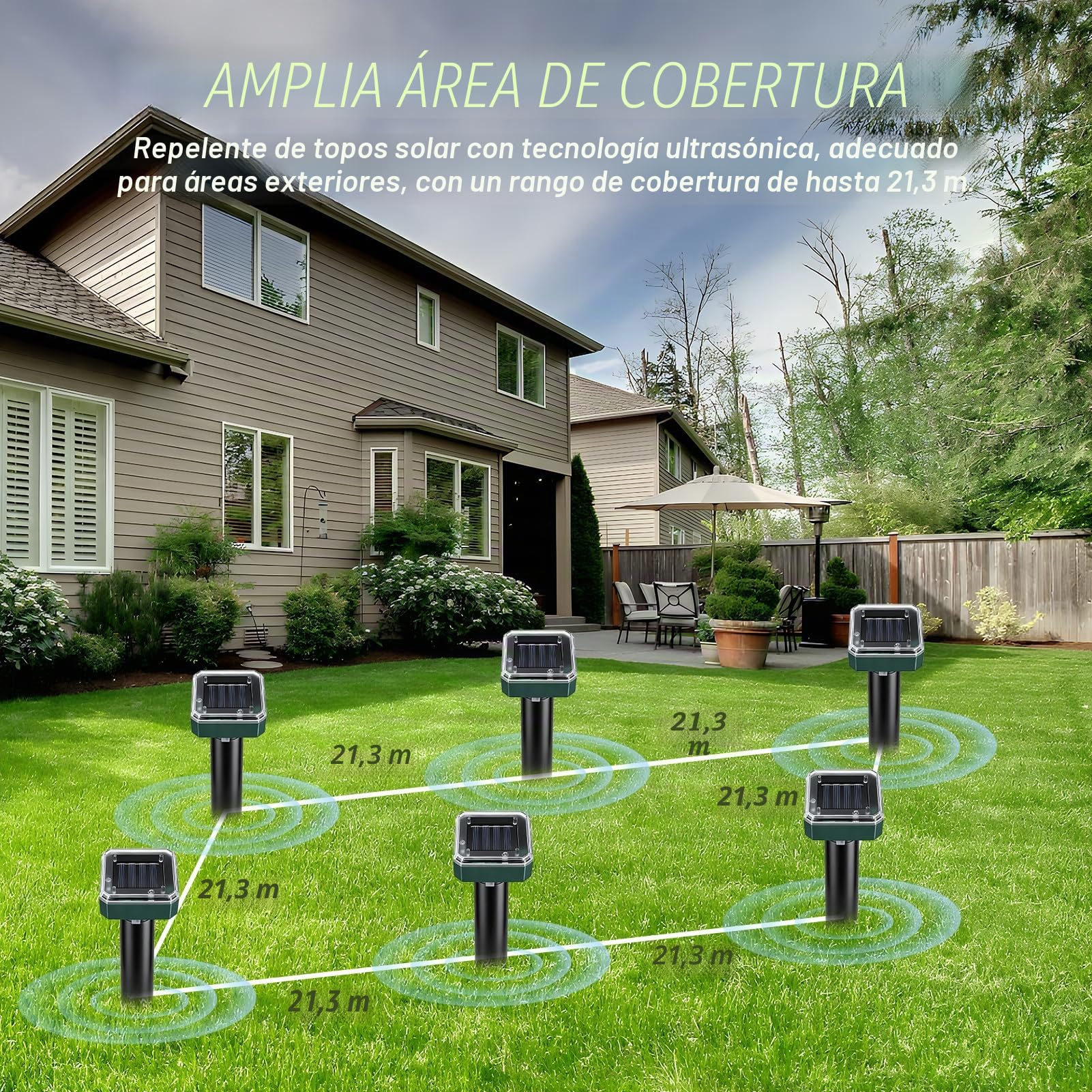 4 Piezas Ahuyentador de Topos Solar y Ultrasónico, Repelente para Topos, Ratas, Serpientes, Conejos, Ardillas y Ratones en el Jardín y para Cámping, Impermeable
