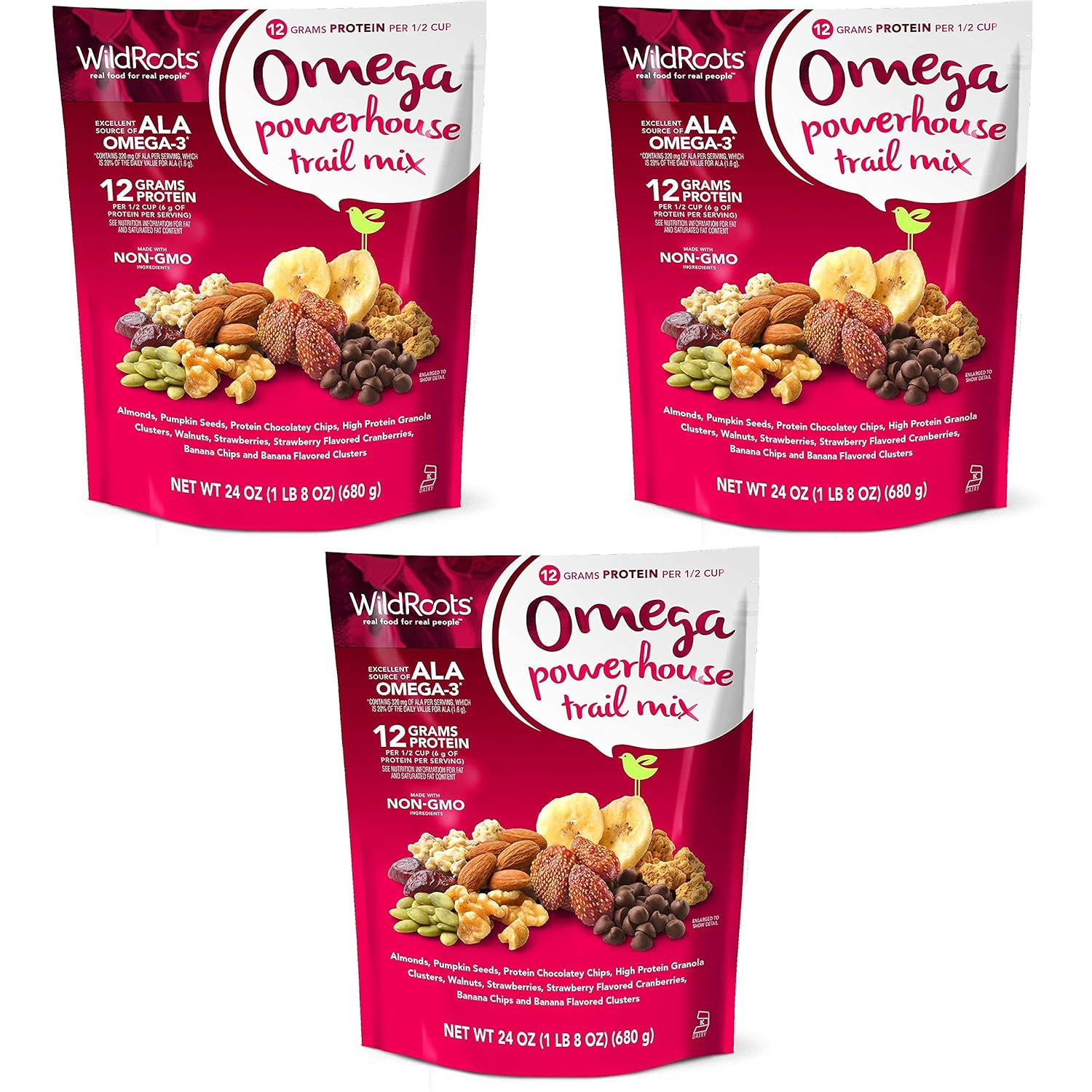 Wildroots Omega Powerhouse trail Mix 24oz Pack of 3