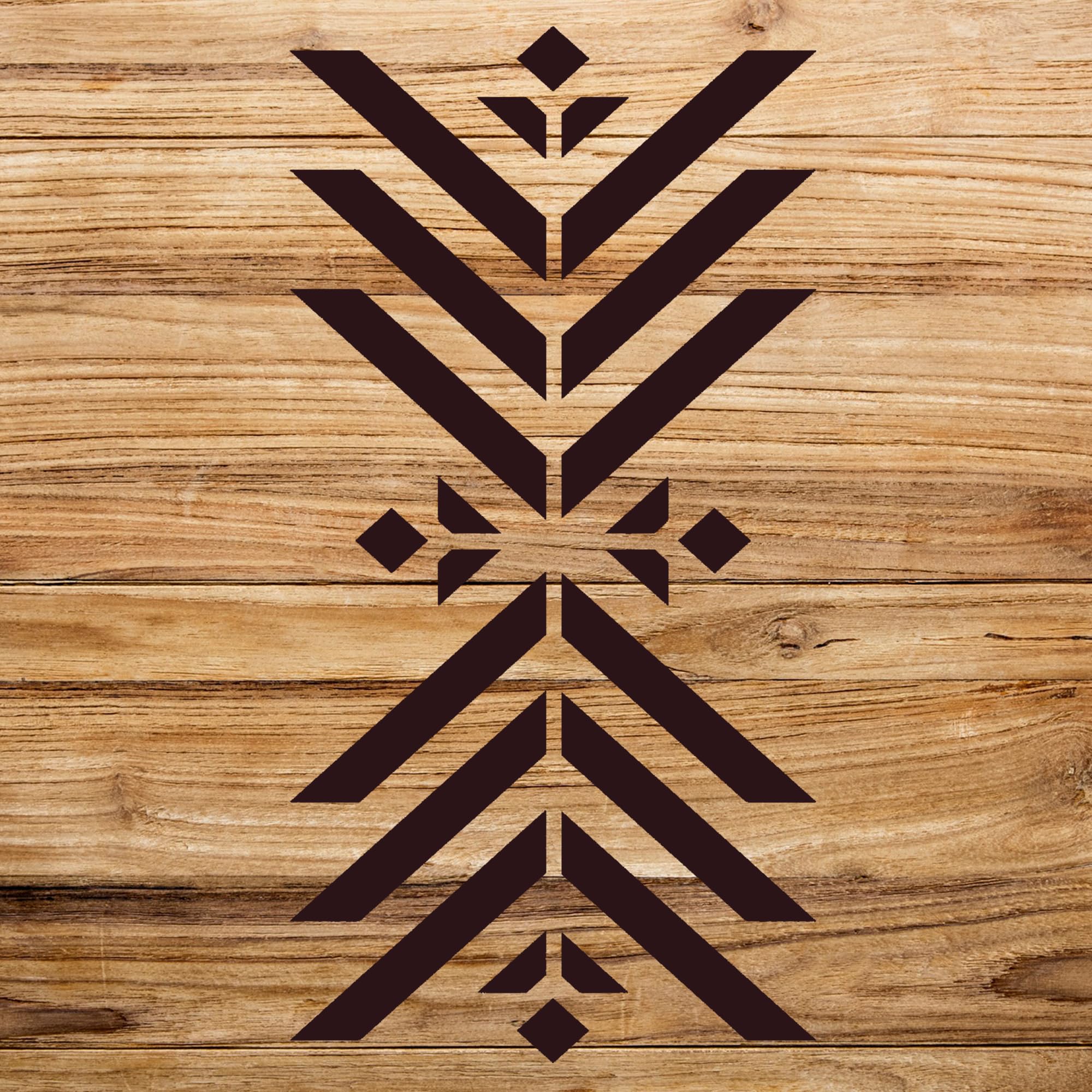 Boho Geometric Arrow Stencil Pattern for Walls and Crafts, Reusable Mylar Template, Ideal for Home Decor and DIY Projects - Size A1 (19.0