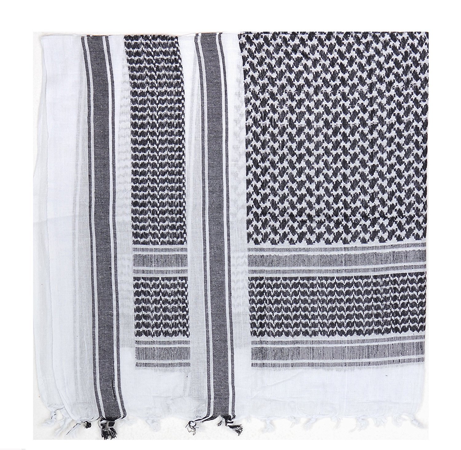 C.i. Men's Black/White Army Military Sas Retro Desert 100% Cotton Large Shemagh Arab Scarf ()