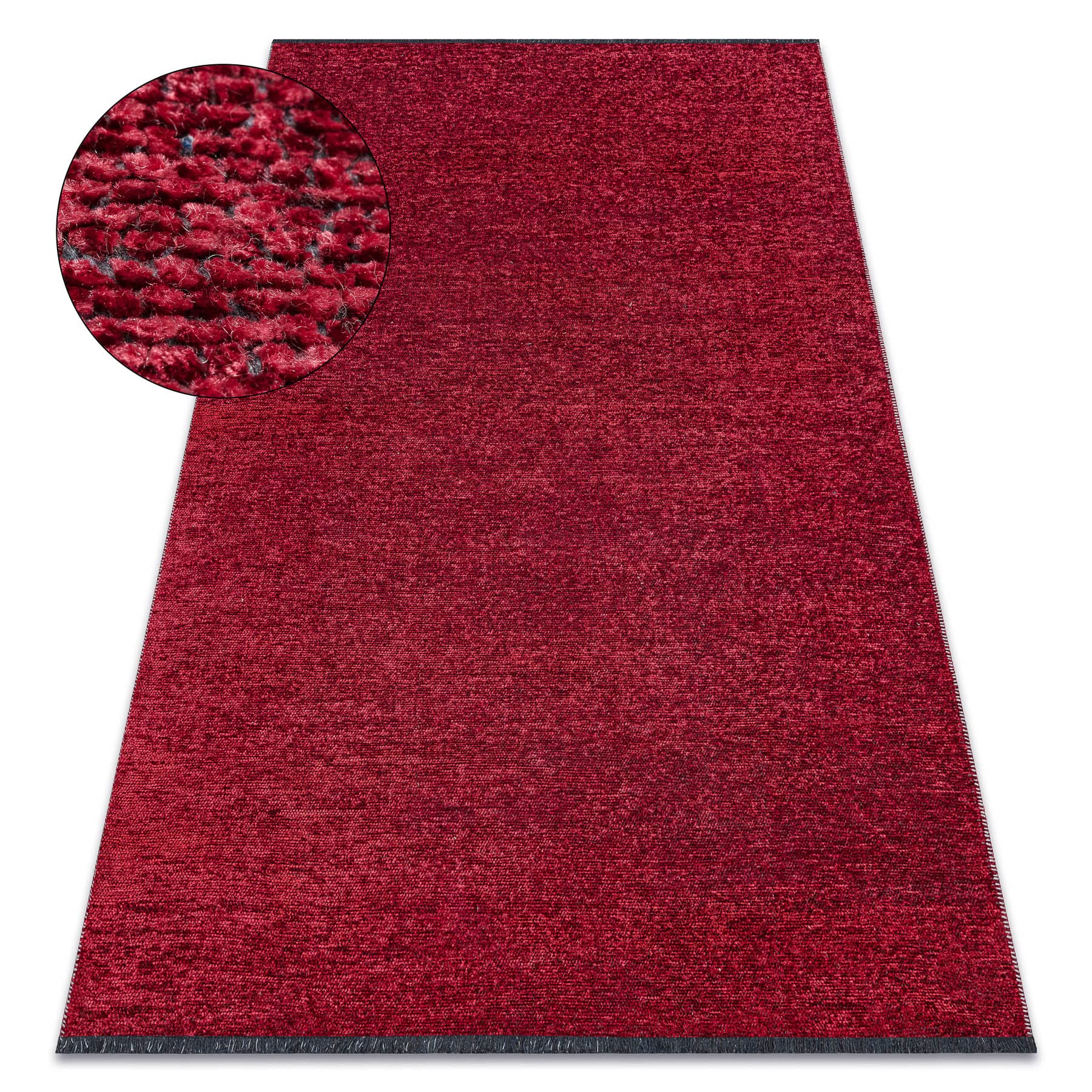 Tapis rouge salon Florence uni 175x270 cm grand tapis de chambre glamour