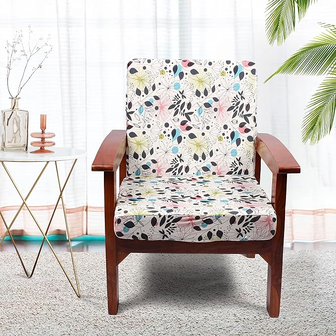 BRICK HOME Stretchable/Spandex Printed Sofa Slip Cover, Pack of 2(Suitable for 1 Seater Sofa)