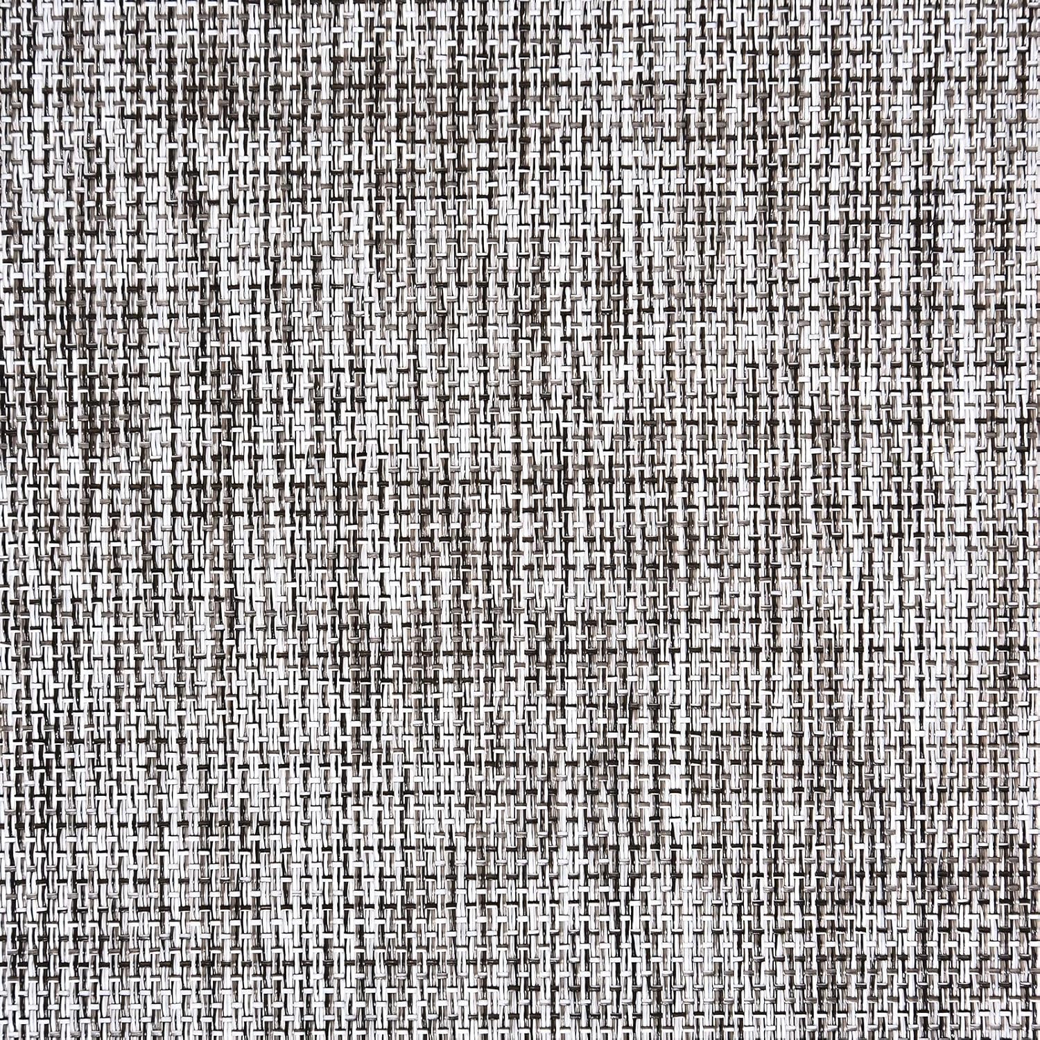 Close-up texture of the grey Textilene fabric used on the Outsunny Rocking Lounge Chair.