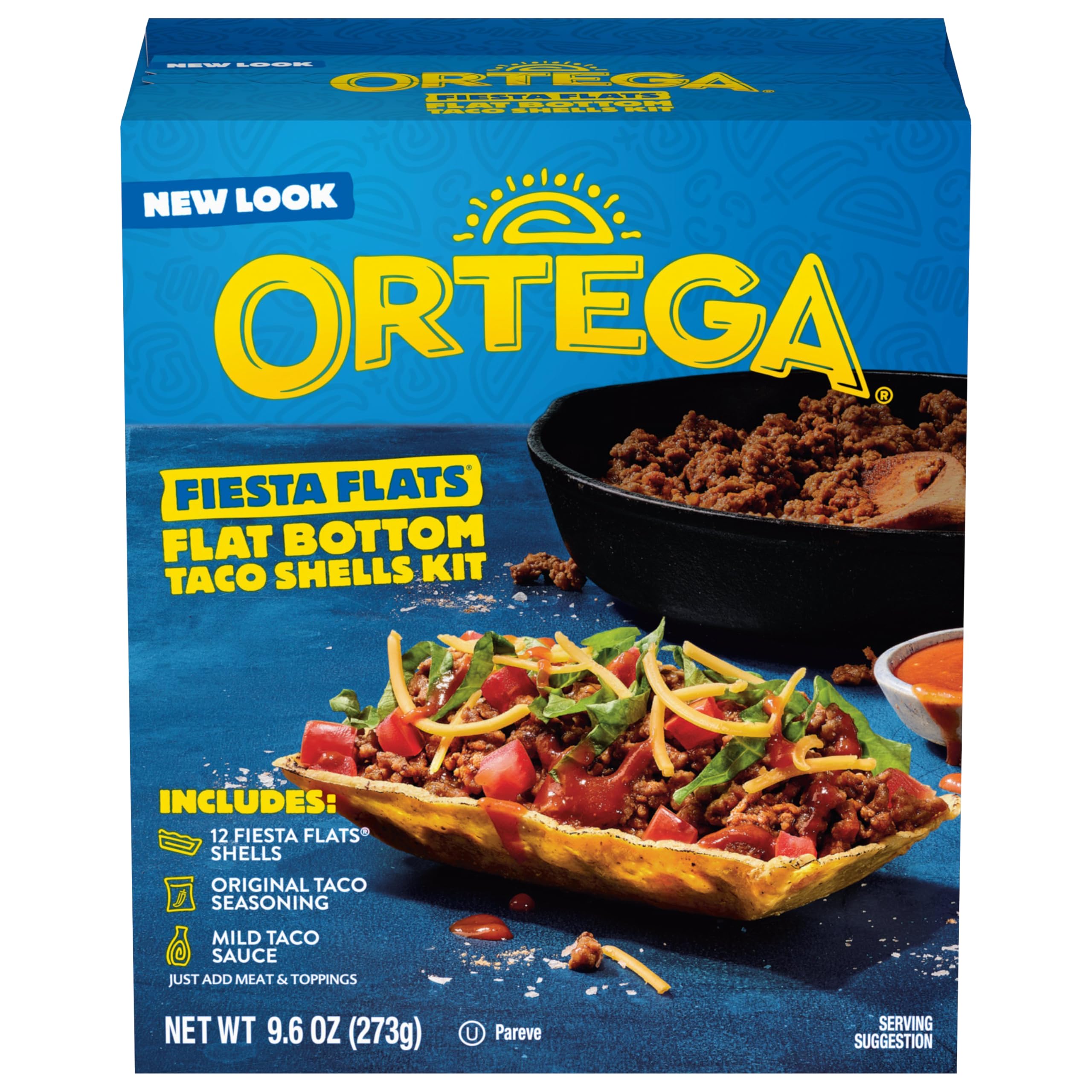 Amazon.com: Ortega Fiesta Flats Taco Kit, 12 Flat Bottom Taco