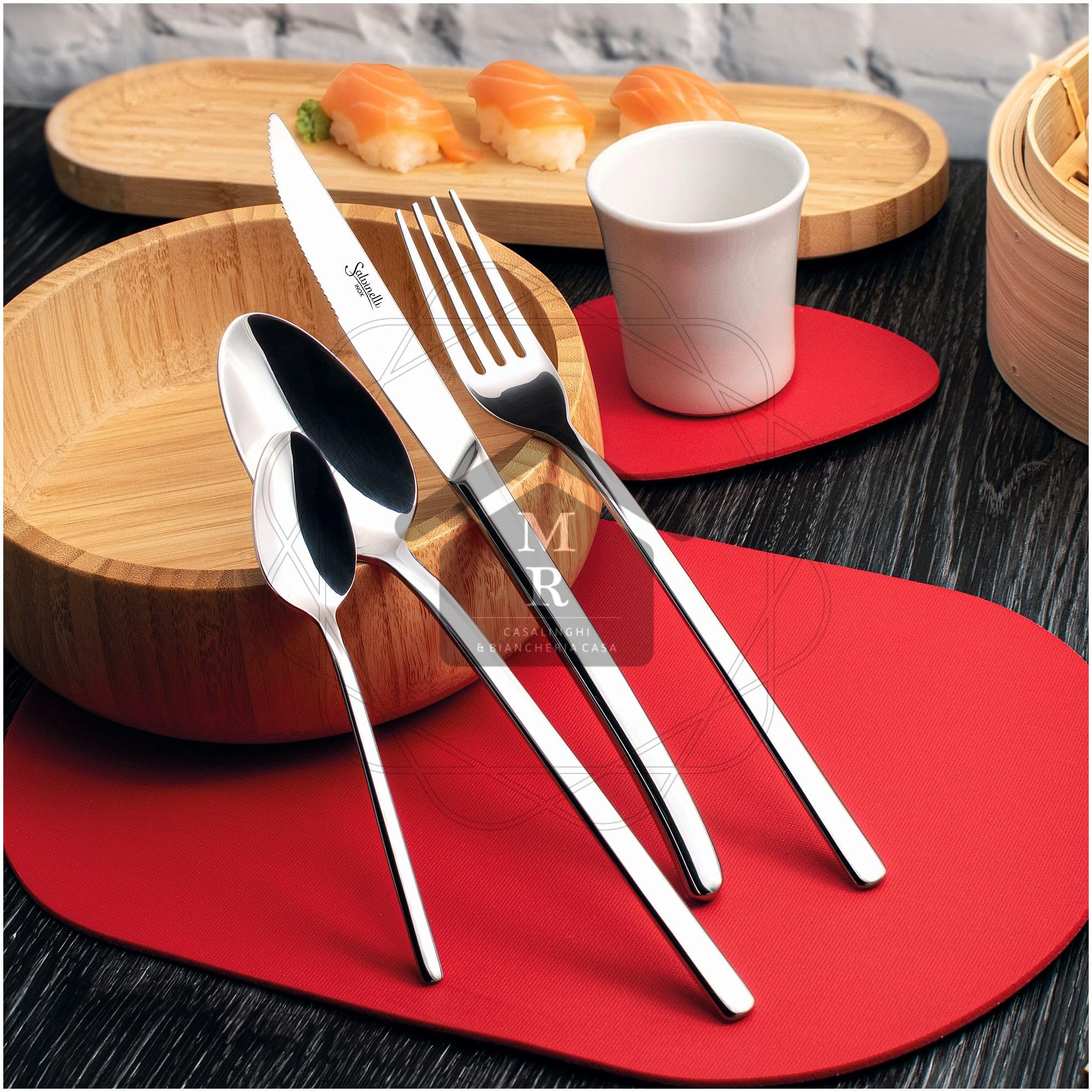 Set Posate Fuji in Acciaio Inox Nickel Free, Finitura Lucida, Spessore 3 mm (Set 48 Pz.)