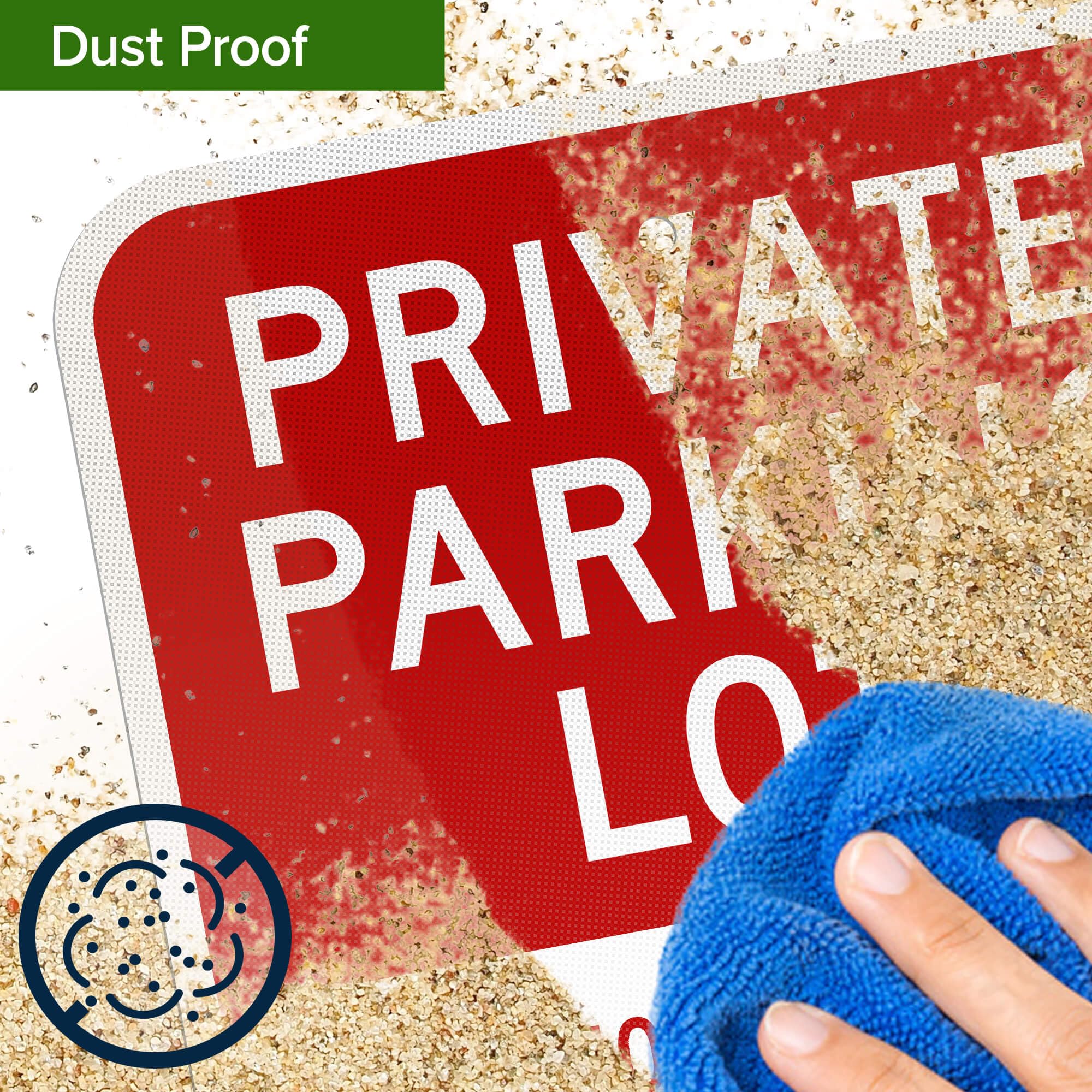 Cartello "Private Parking Lot, Unauthorized Vehicles Towed Away At Verhicles Owner's Expense", 30,5 x 45,7 cm, 3 m EGP riflettente, antiruggine, in alluminio .063, resistente allo sbiadimento