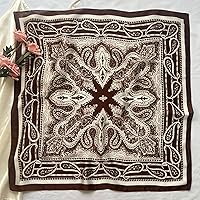 Vista 65 de FONYVE - Pañuelo de satén sedoso de tamaño mediano para mujer, cuadrado, 27.5 x 27.5 pulgadas