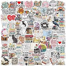 Book Stickers, 100 Pieces Reading Stickers, Waterproof Vinyl for Luggage, Scrapbook, Guitar, Water Bottle, Gift for Teens, Children and Girls