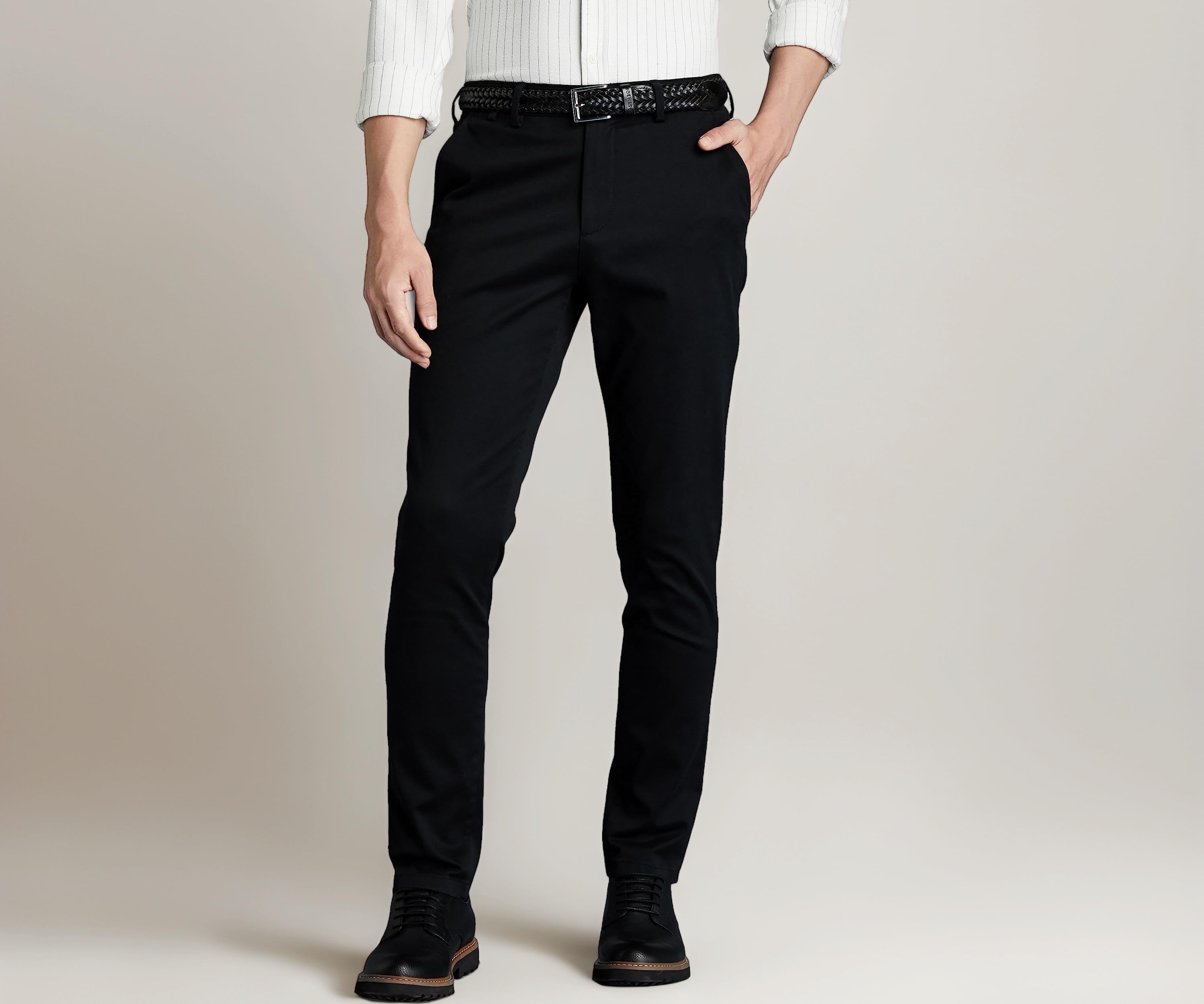 Men's Slim Fit Flexi Waist Casual Pants | Stretchable Chinos | Stylish Office Fashion Trousers