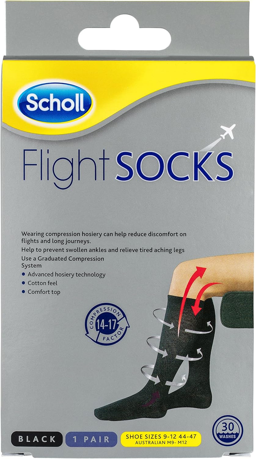 Scholl Flight Socks Compression Hosiery Black M912, 1 Count Amazon