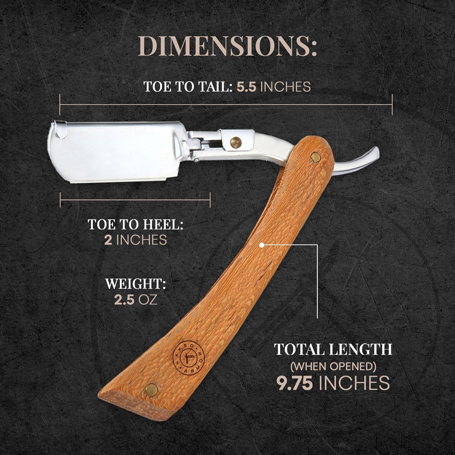 Naked Armor Lucan Barber Shavette Straight Razor Kit for Men with 2 Shavettes, Shaving Brush, Bowl, Barber Scissors, 5 Double Edge Blades, Leather Case and Gift Box, Barbershop Wet Shaving Set