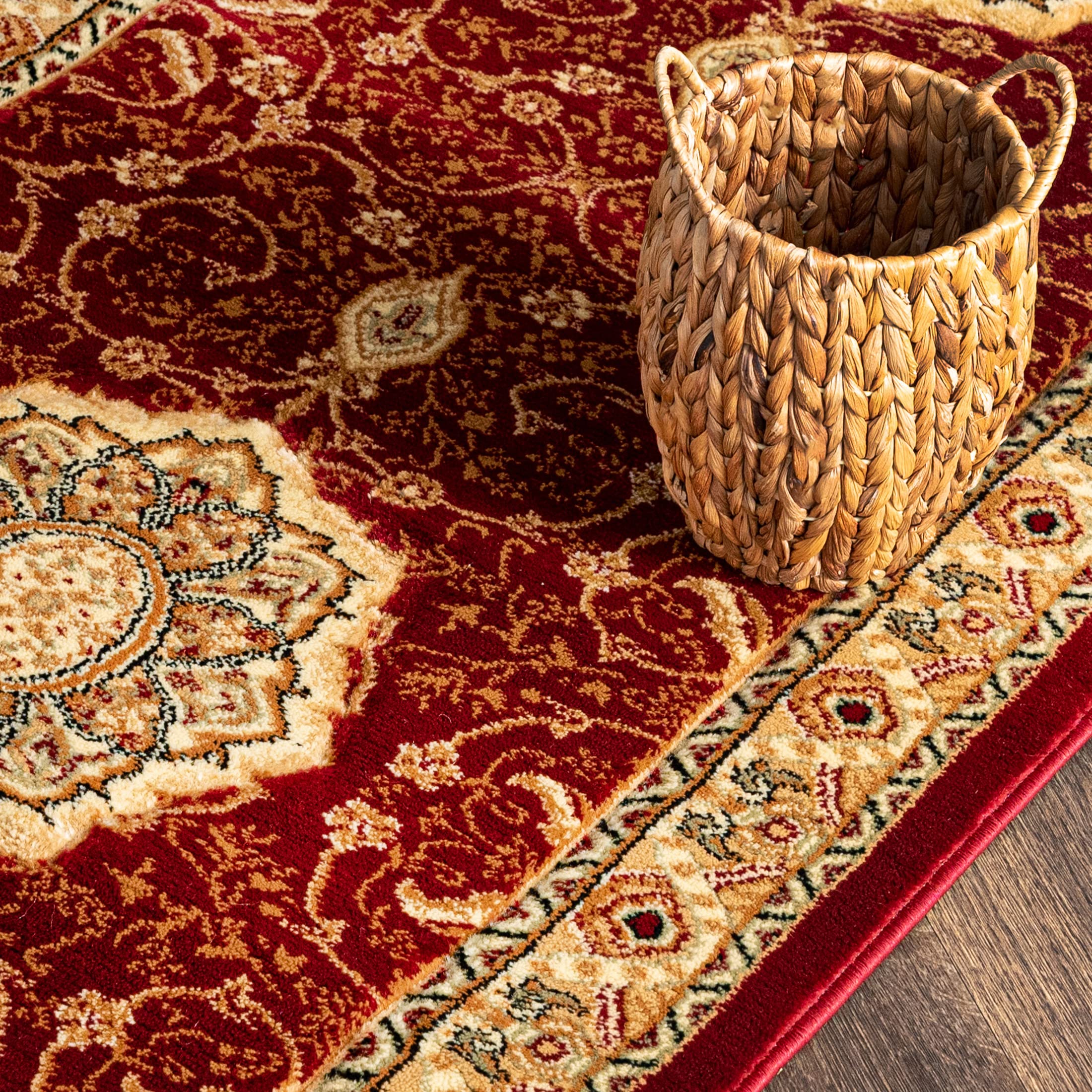 Mazovia Tappeto per Corridoio - Passatoia Corridoio Orientale - Tapis Salon, Chambre, Cuisine e Corridoio - Certifié Oeko-Tex - Tapis de Couloir au Metre - Rosso - 60x325 cm