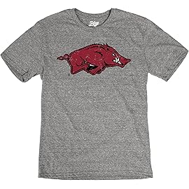 Arkansas Razorbacks Tri-Blend T-Shirt Vintage Icon Heather Grey, Small